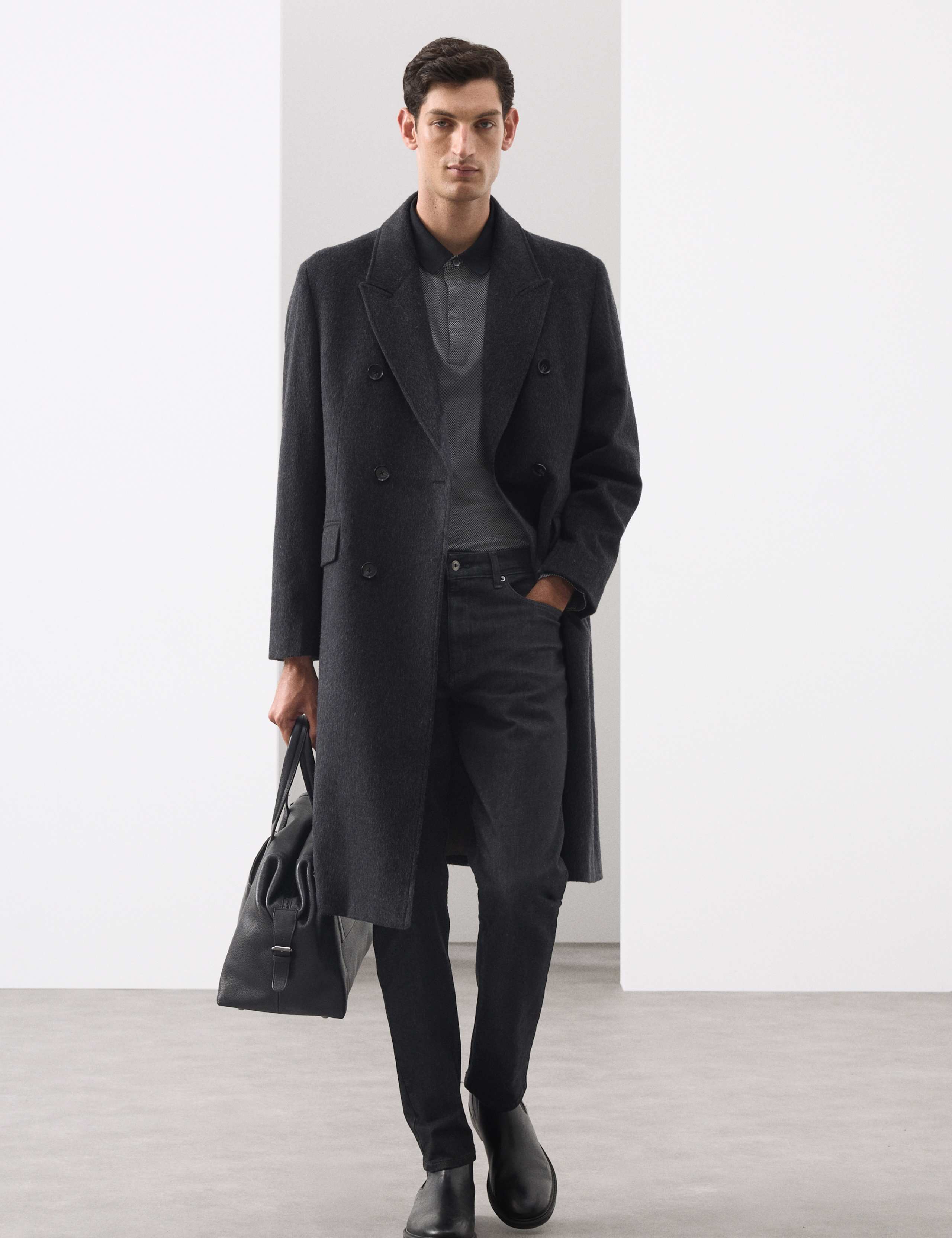 Pure Cotton Textured Long Sleeve Polo Shirt 3 of 6