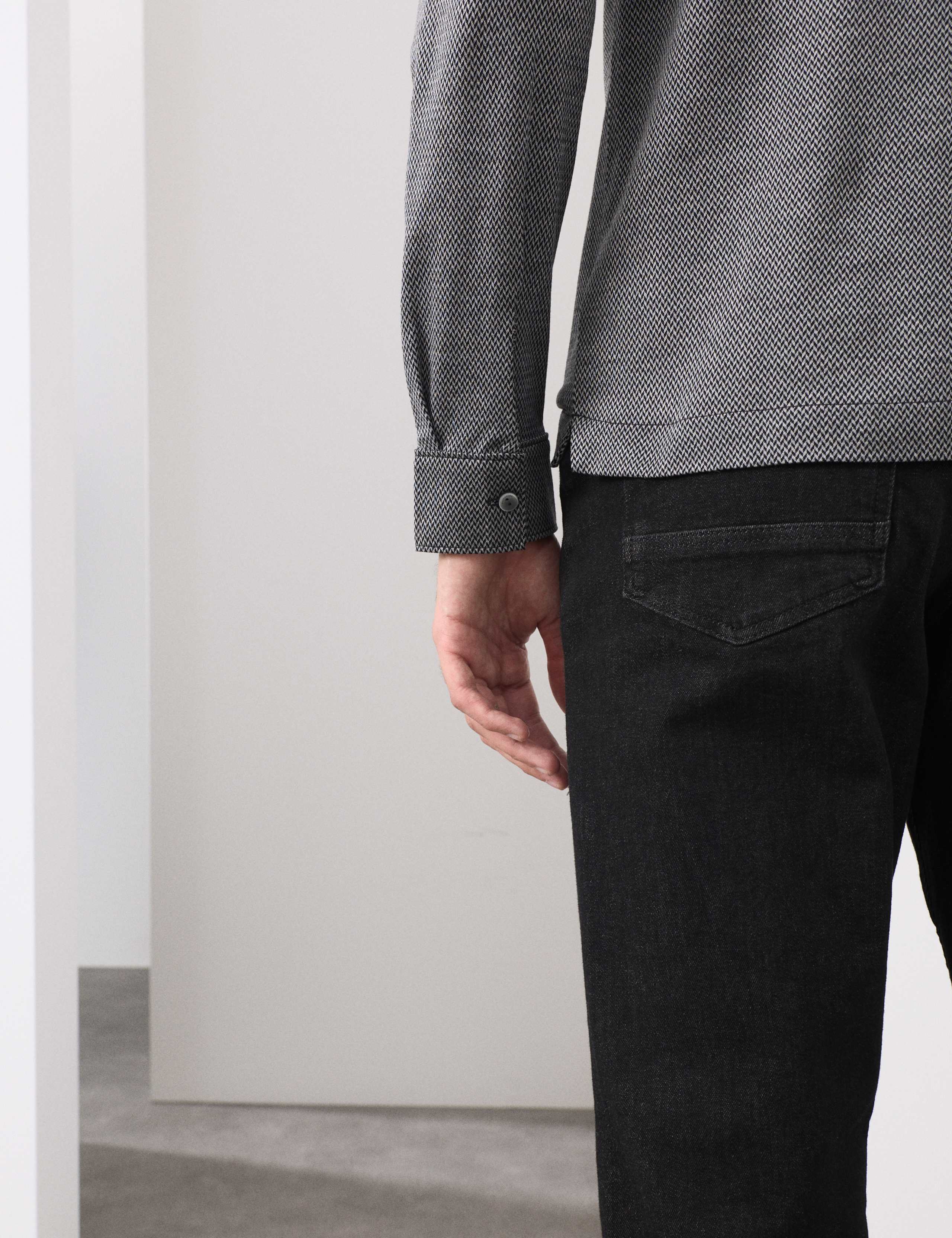 Pure Cotton Textured Long Sleeve Polo Shirt 6 of 6