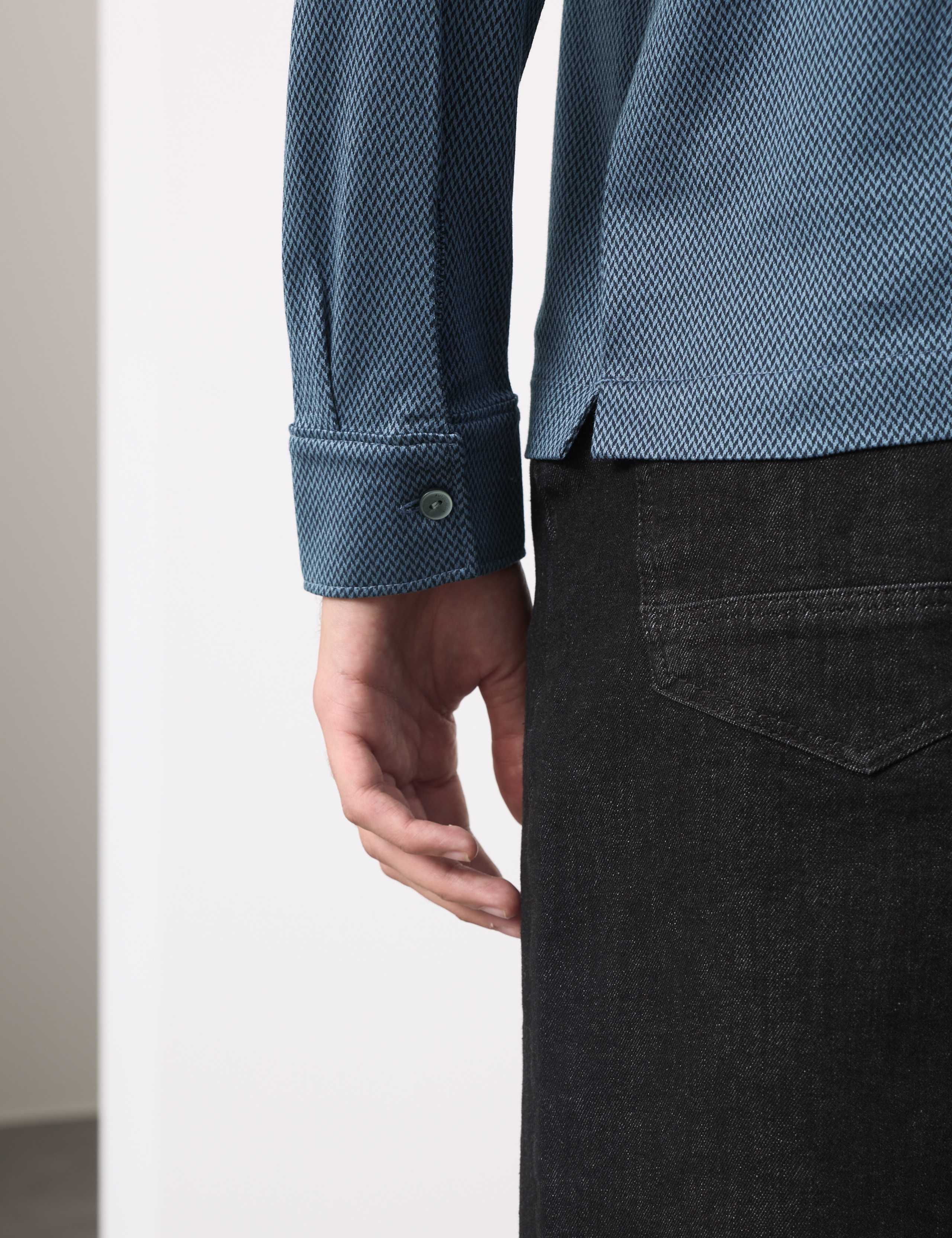 Pure Cotton Textured Long Sleeve Polo Shirt 4 of 6