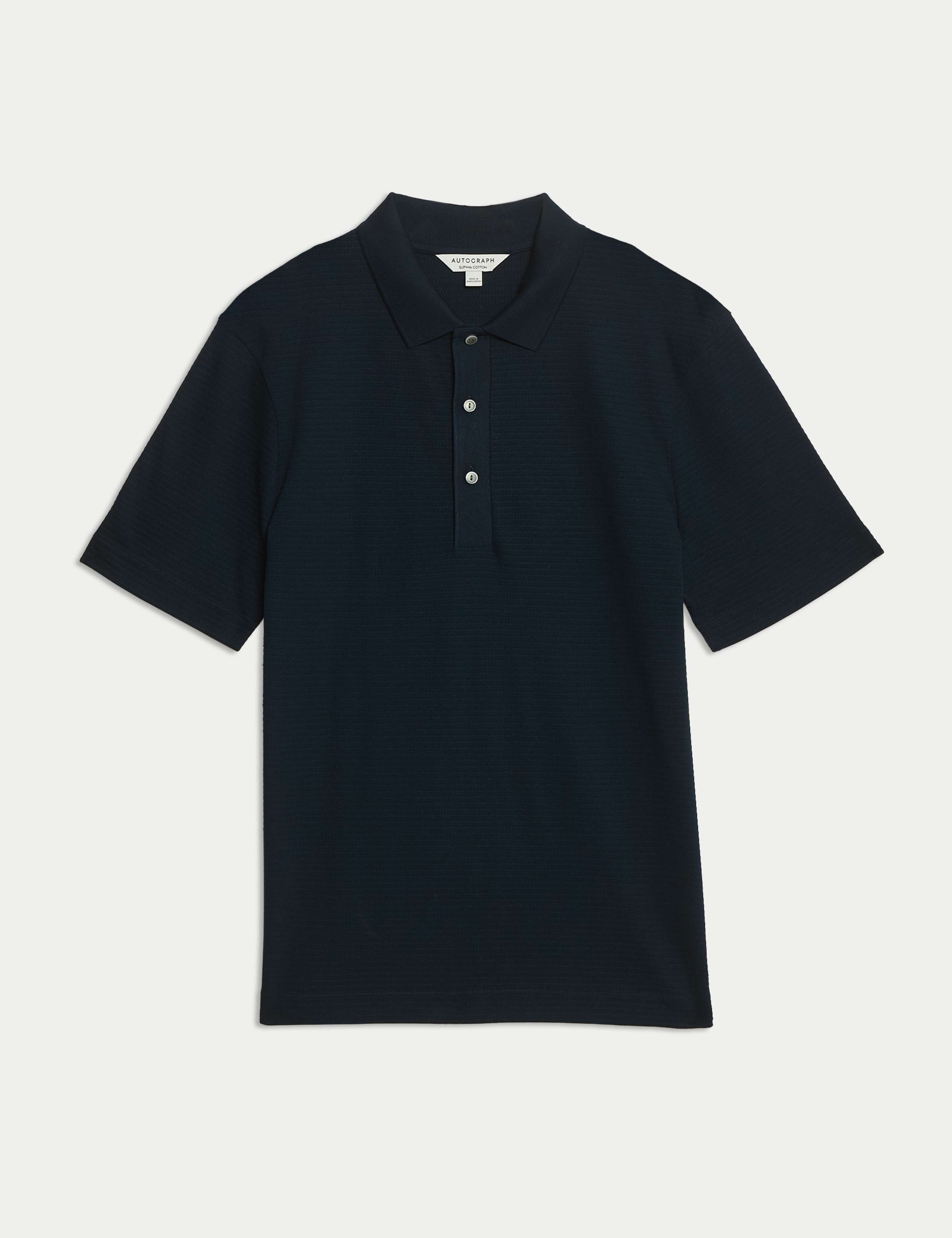 Pure Supima® Cotton Textured Polo Shirt 2 of 7