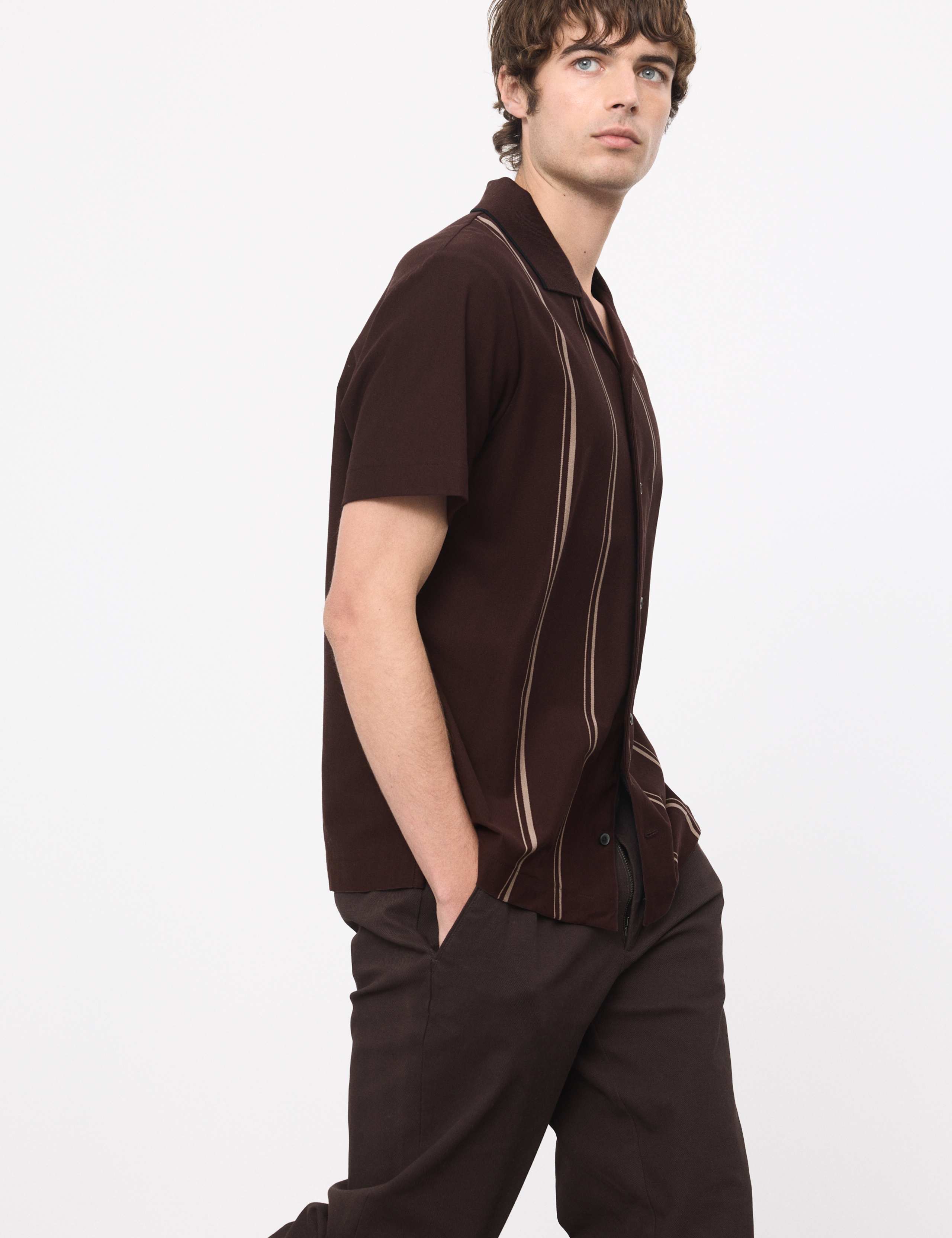 Cotton Rich Striped Revere Polo Shirt 4 of 6