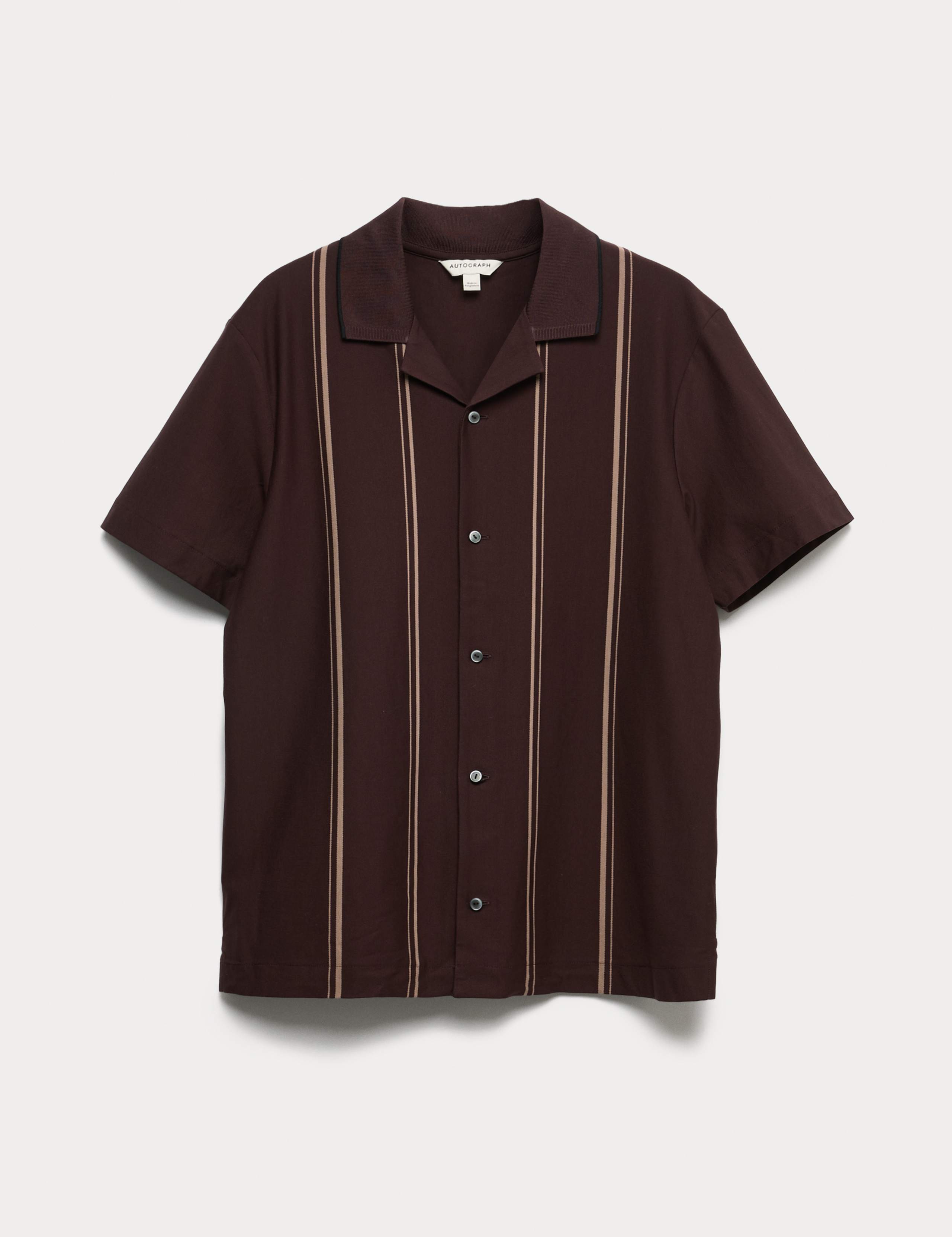 Cotton Rich Striped Revere Polo Shirt 2 of 6