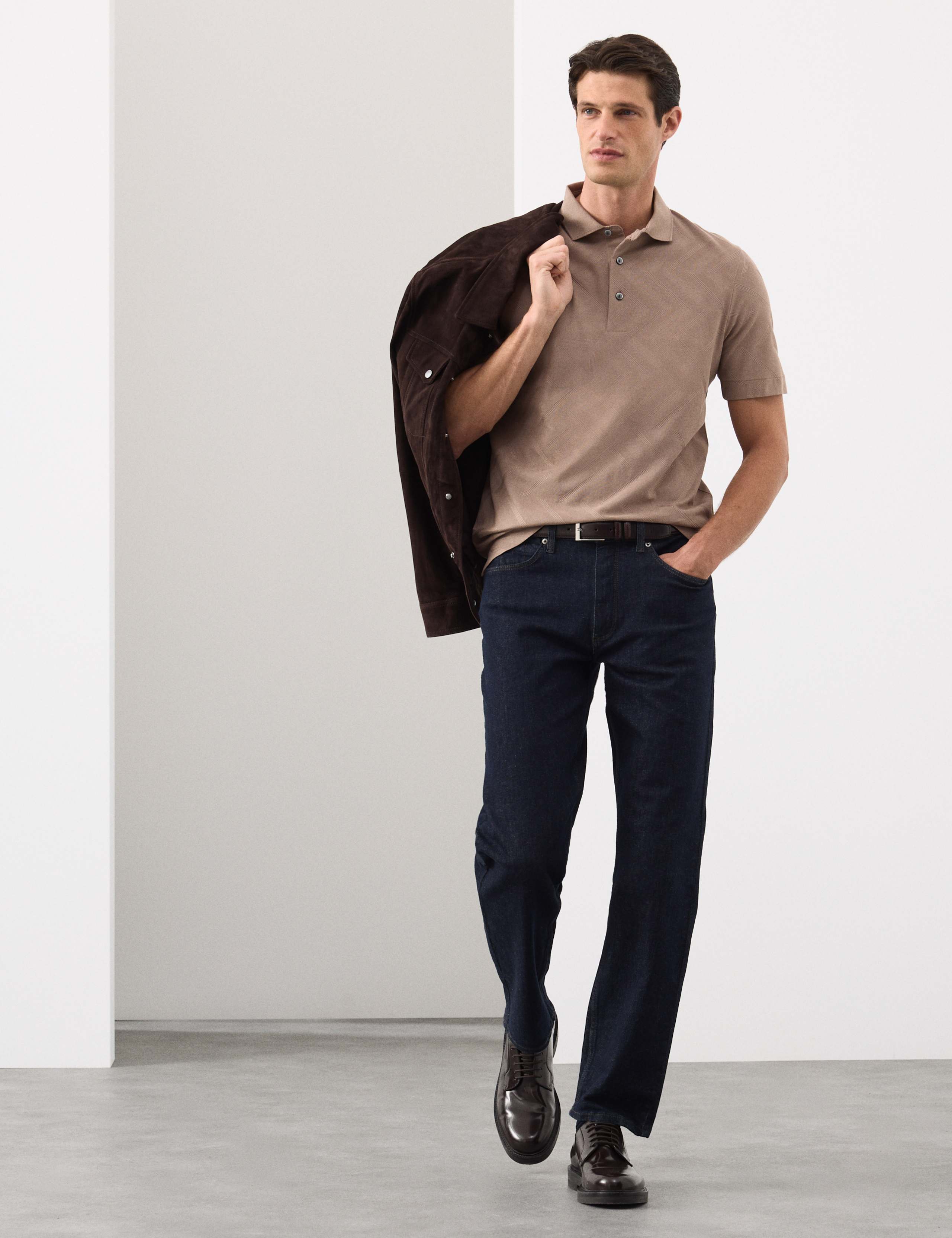 Pure Cotton Geometric Print Polo Shirt 6 of 7