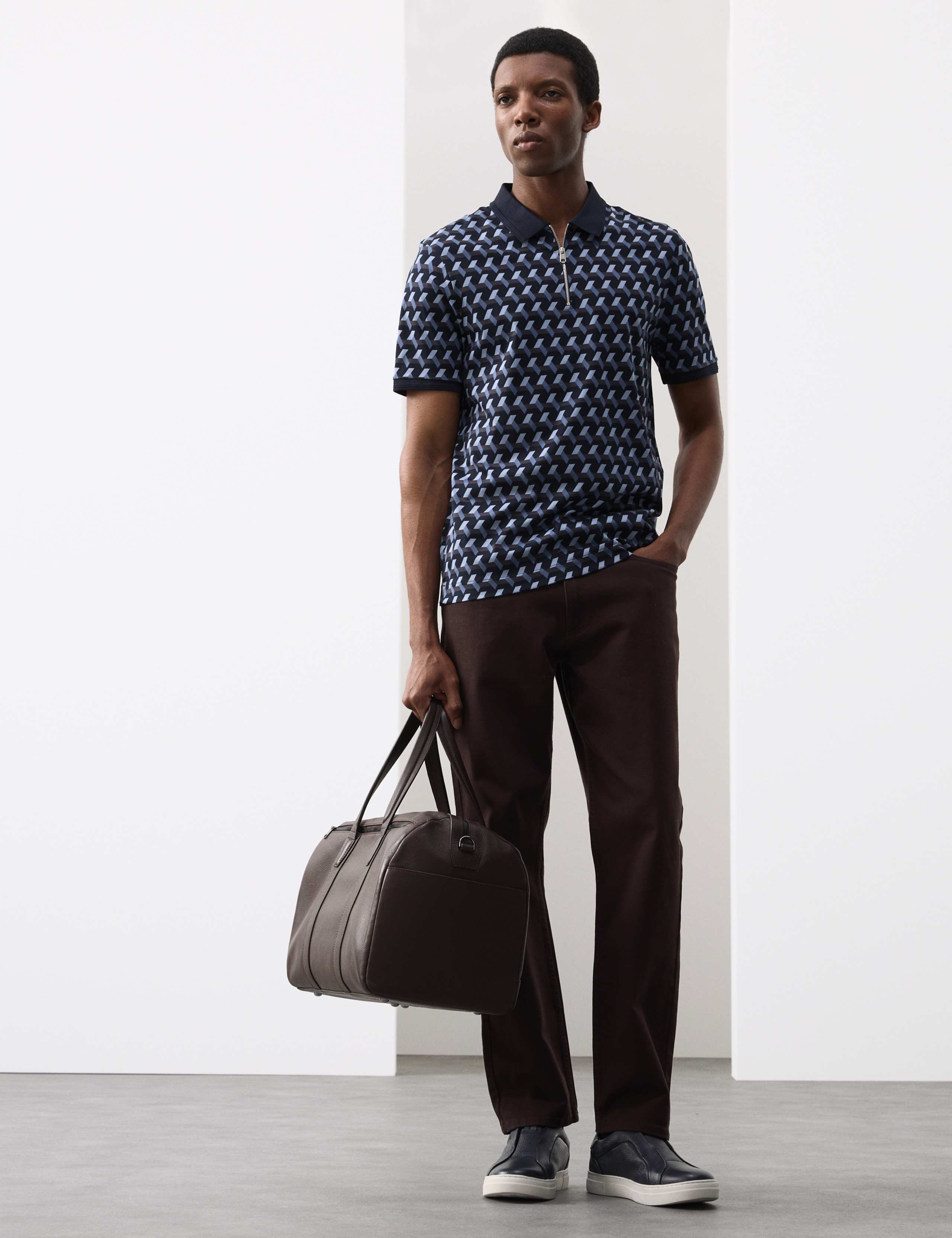 Pure Supima® Cotton Geometric Polo 4 of 6