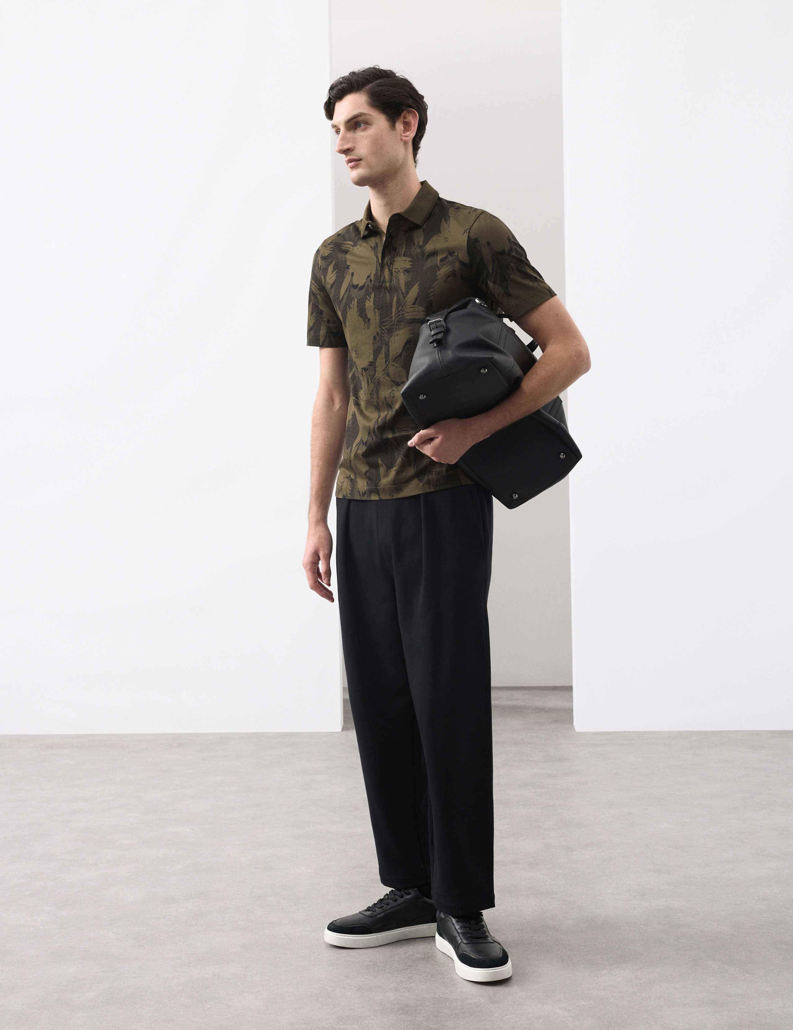 Pure Cotton Floral Print Polo Shirt 3 of 7