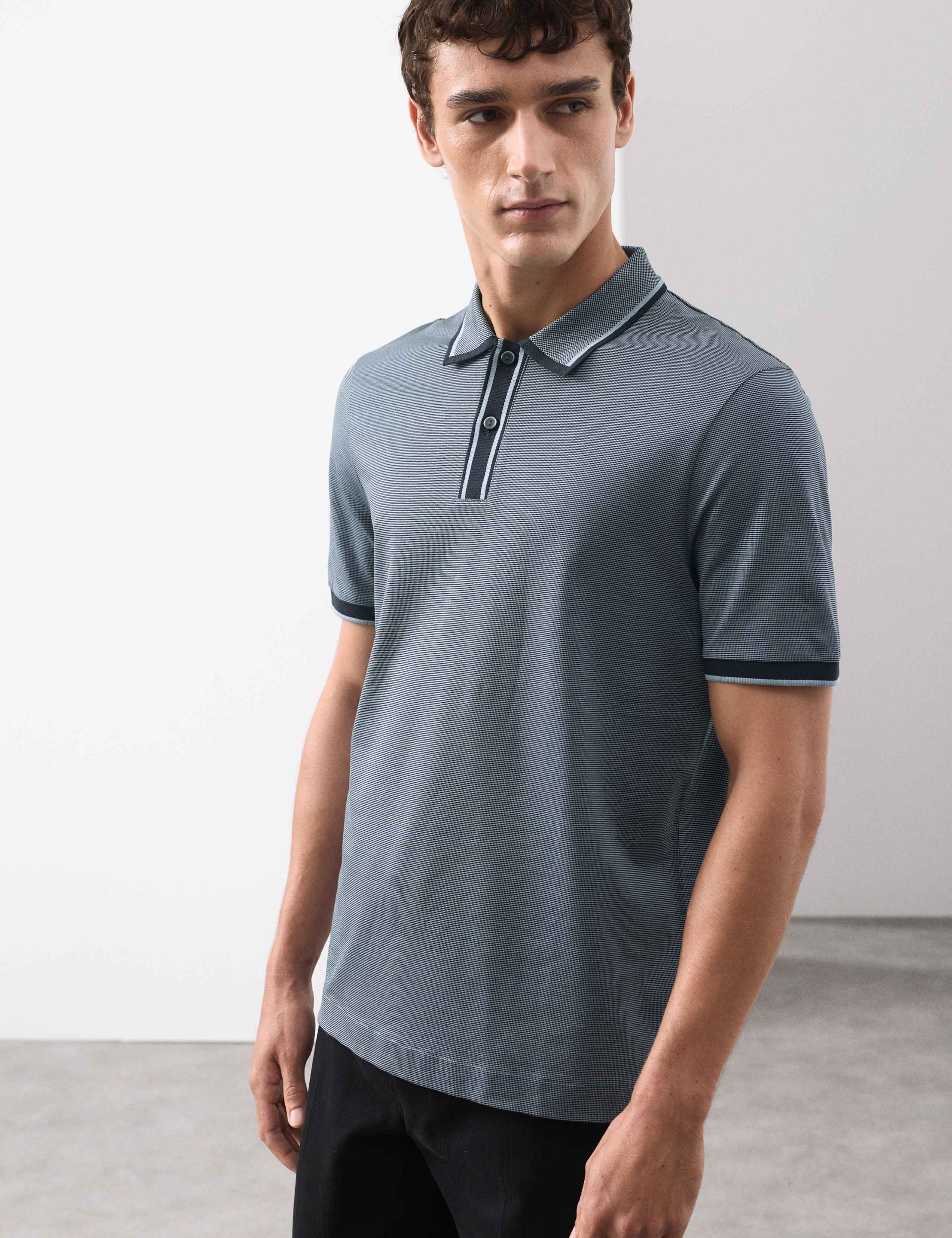 Pure Cotton Jacquard Polo Shirt 3 of 6