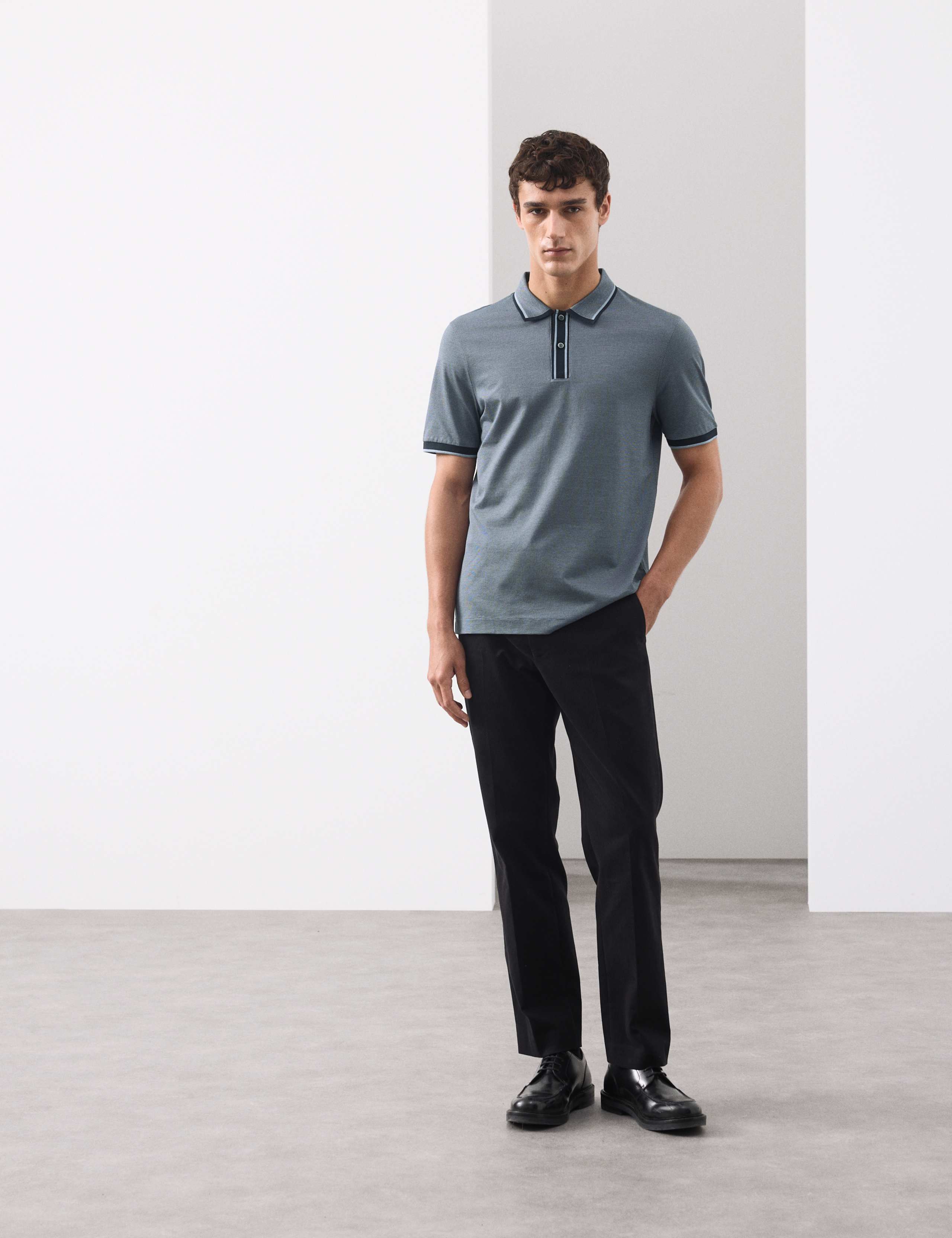 Pure Cotton Jacquard Polo Shirt 5 of 6