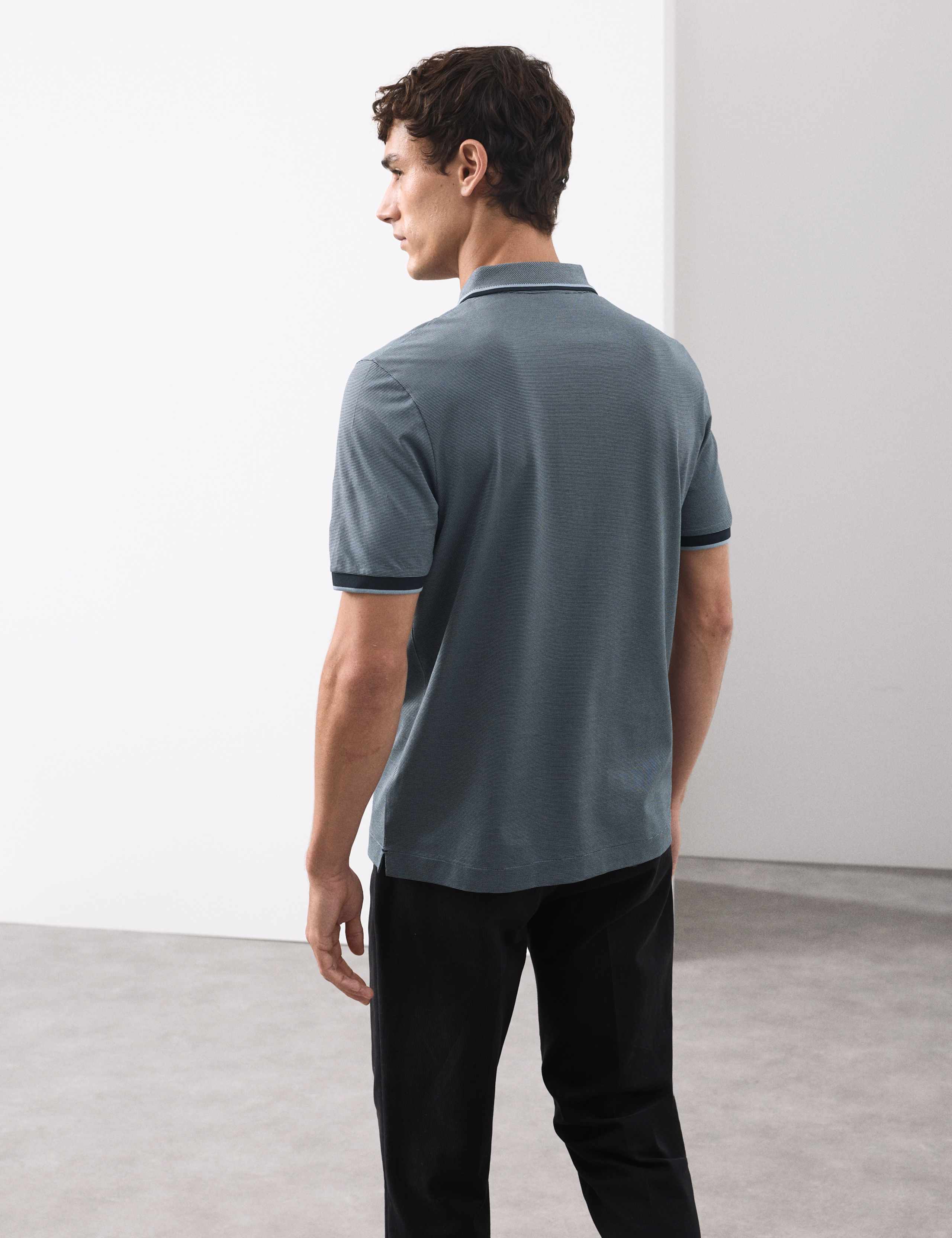 Pure Cotton Jacquard Polo Shirt 6 of 6