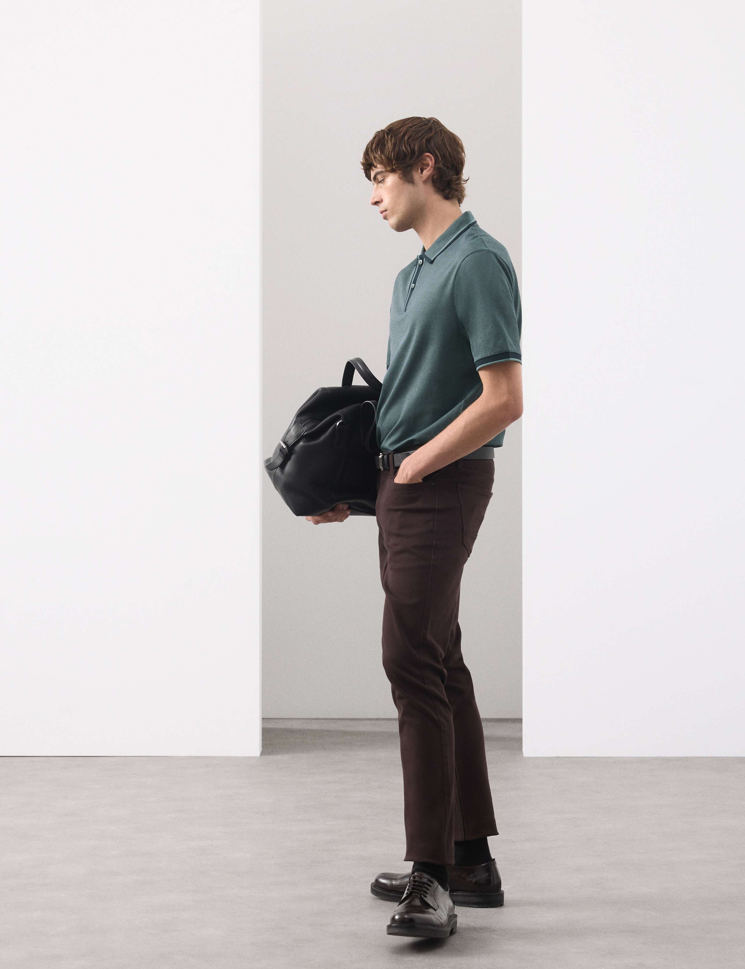 Pure Cotton Jacquard Polo Shirt 3 of 7