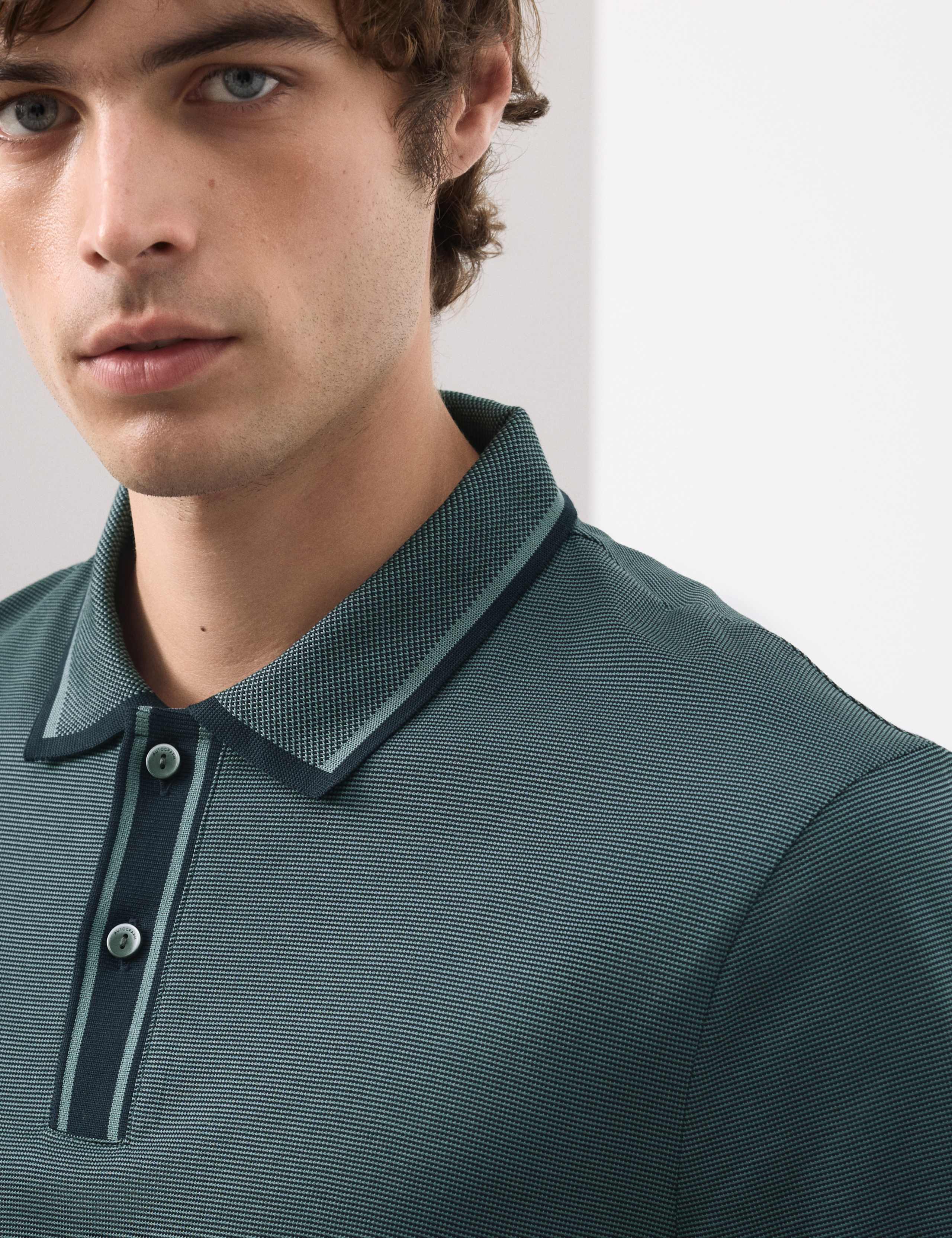 Pure Cotton Jacquard Polo Shirt 4 of 7