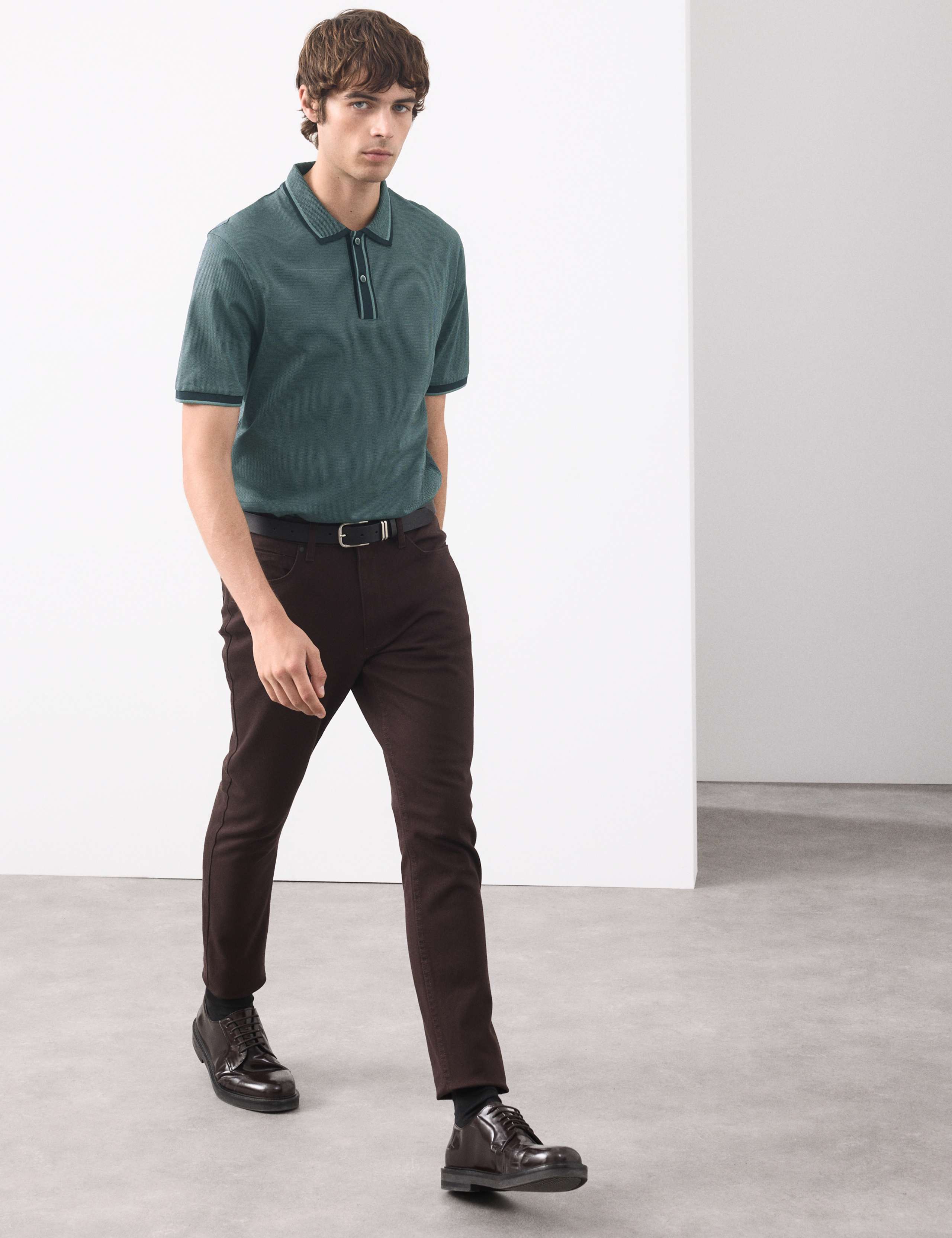 Pure Cotton Jacquard Polo Shirt 6 of 7