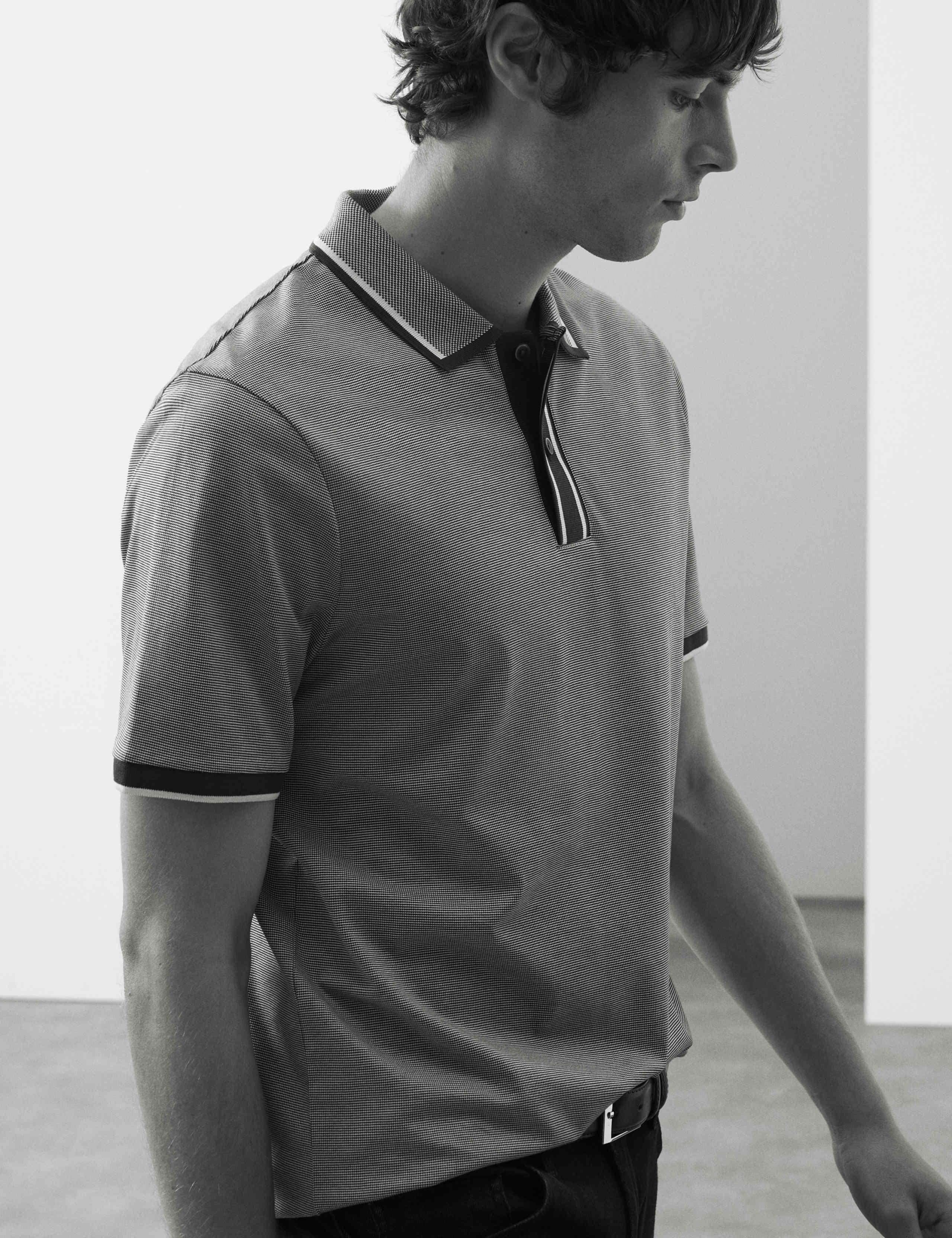 Pure Cotton Jacquard Polo Shirt 3 of 7