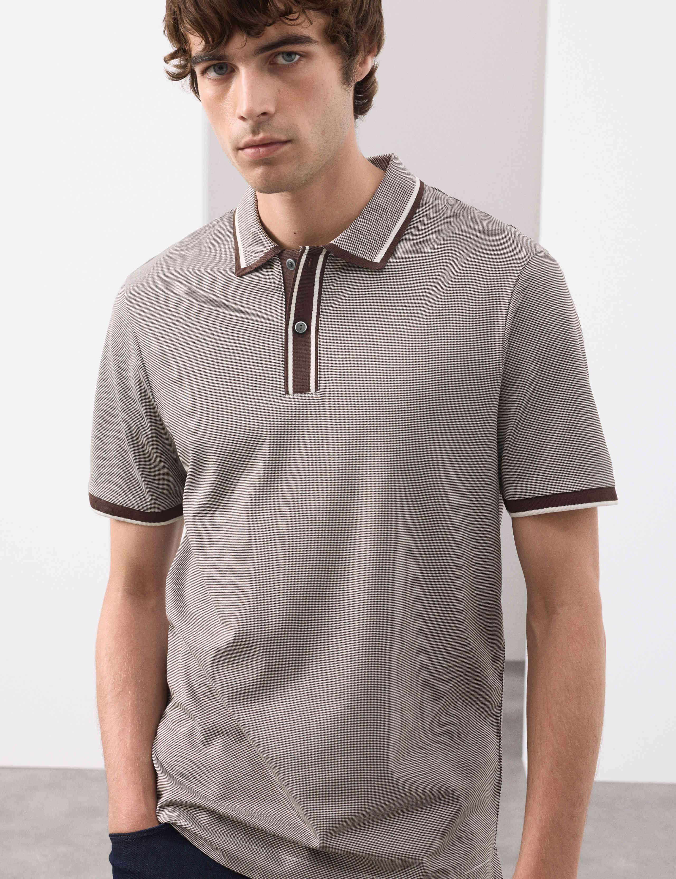 Pure Cotton Jacquard Polo Shirt 6 of 7