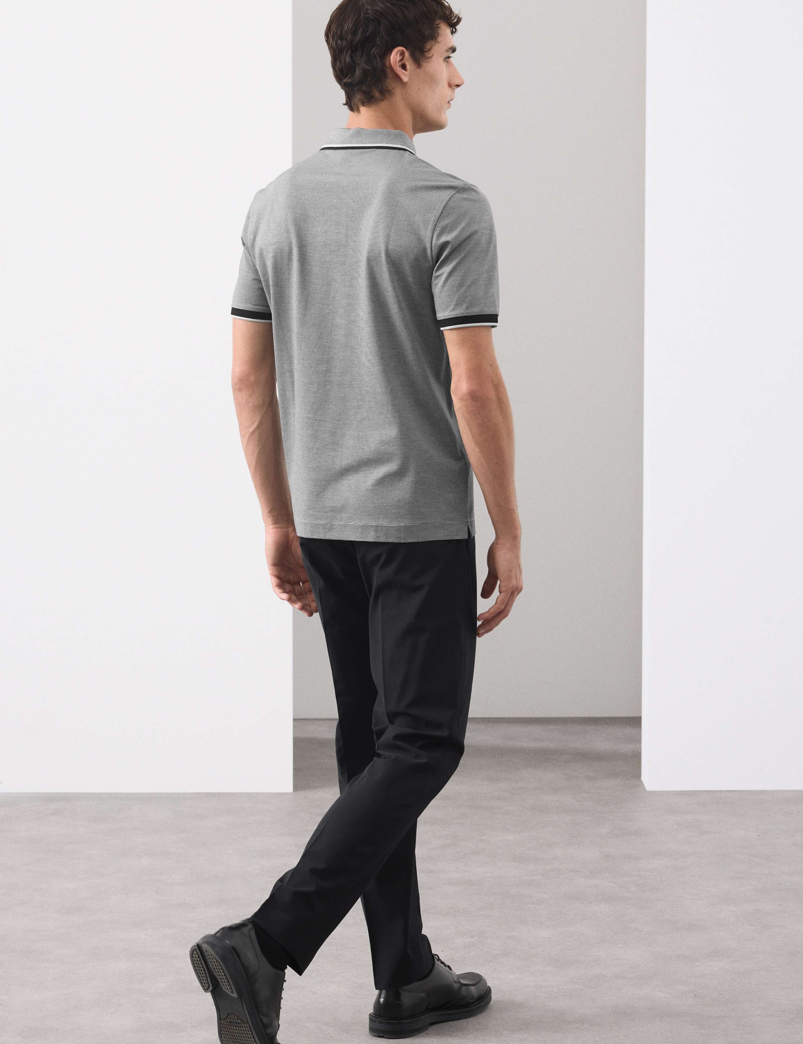 Pure Cotton Jacquard Polo Shirt 6 of 6