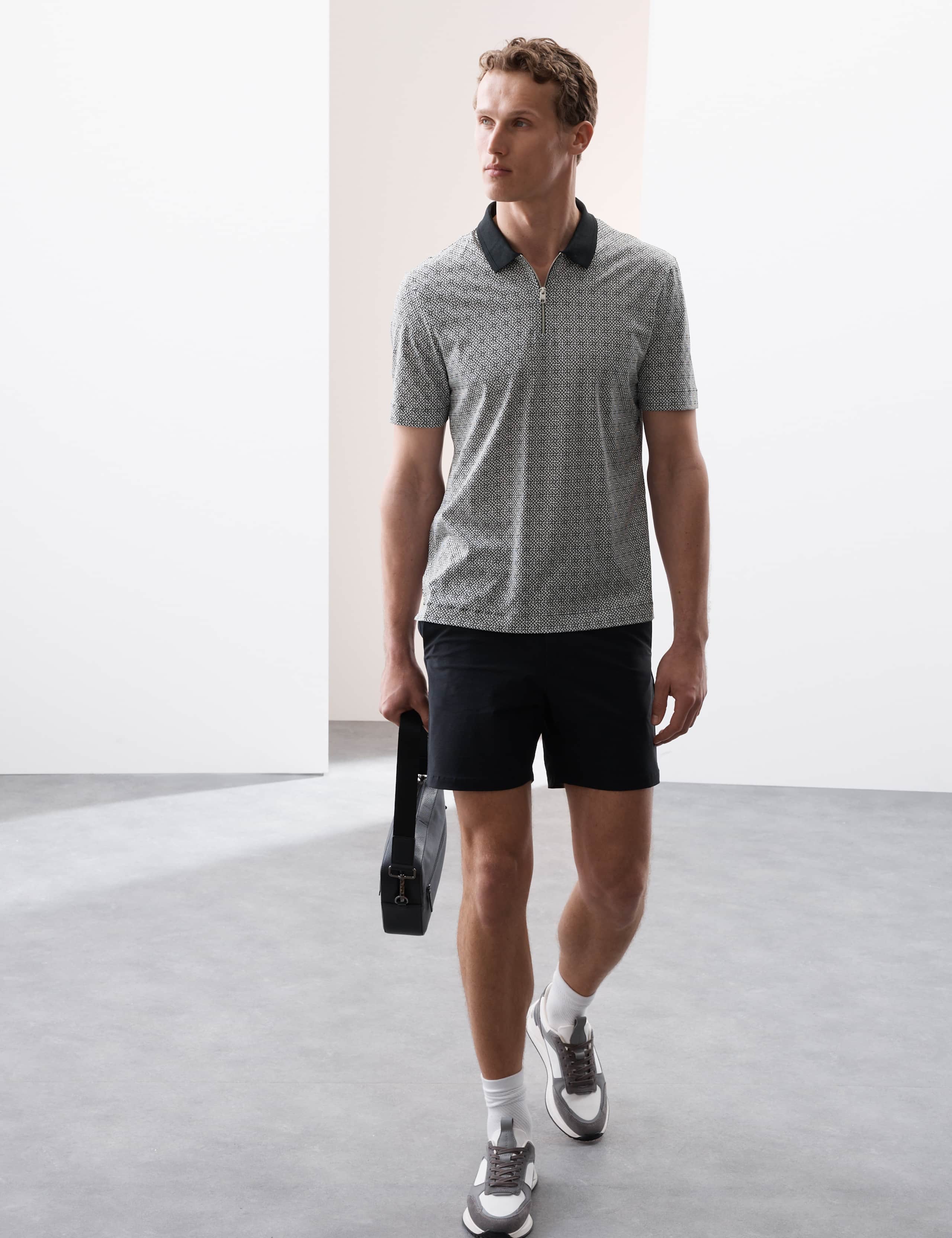 Pure Supima® Cotton Geometric Print Polo Shirt 5 of 6