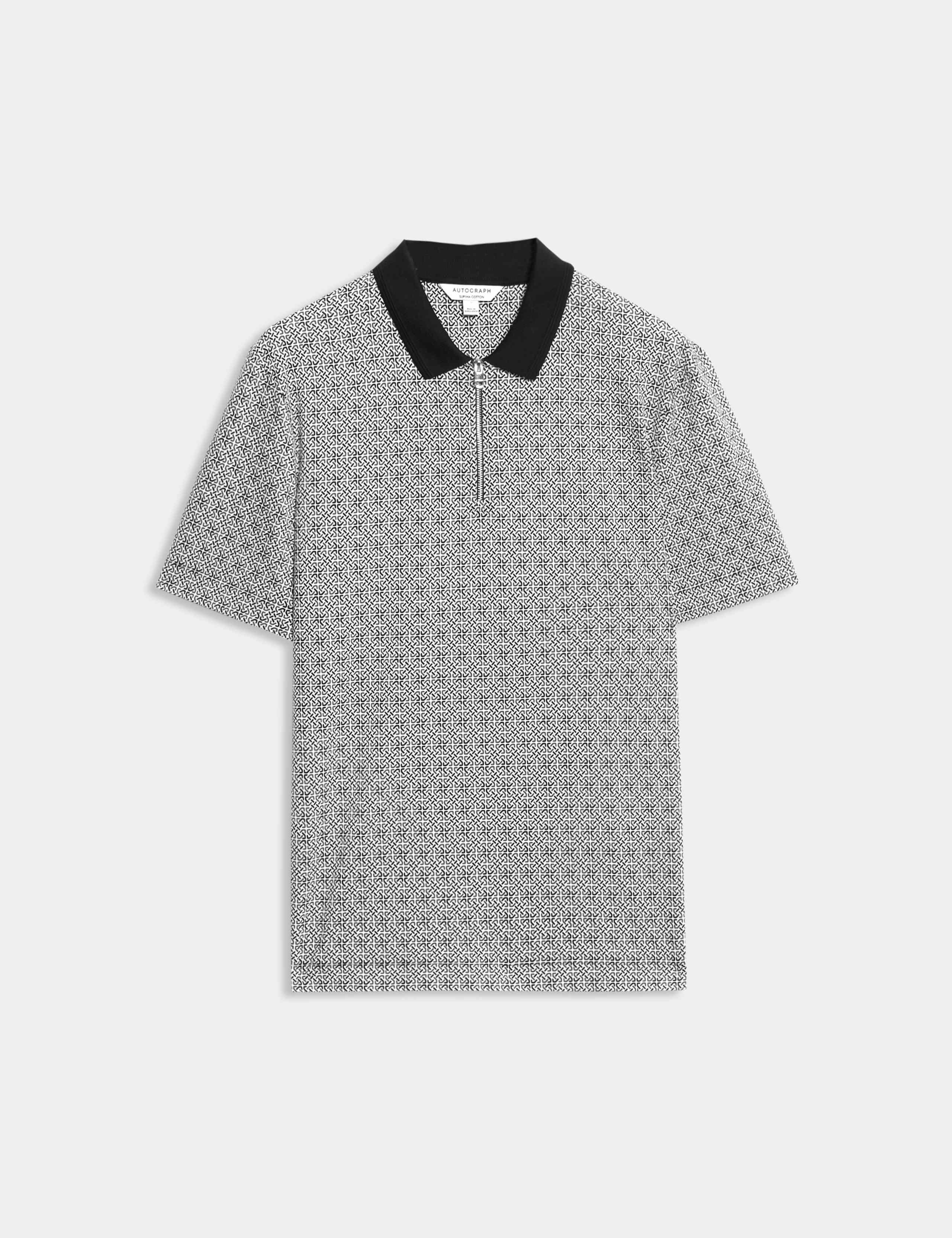 Pure Supima® Cotton Geometric Print Polo Shirt 2 of 6