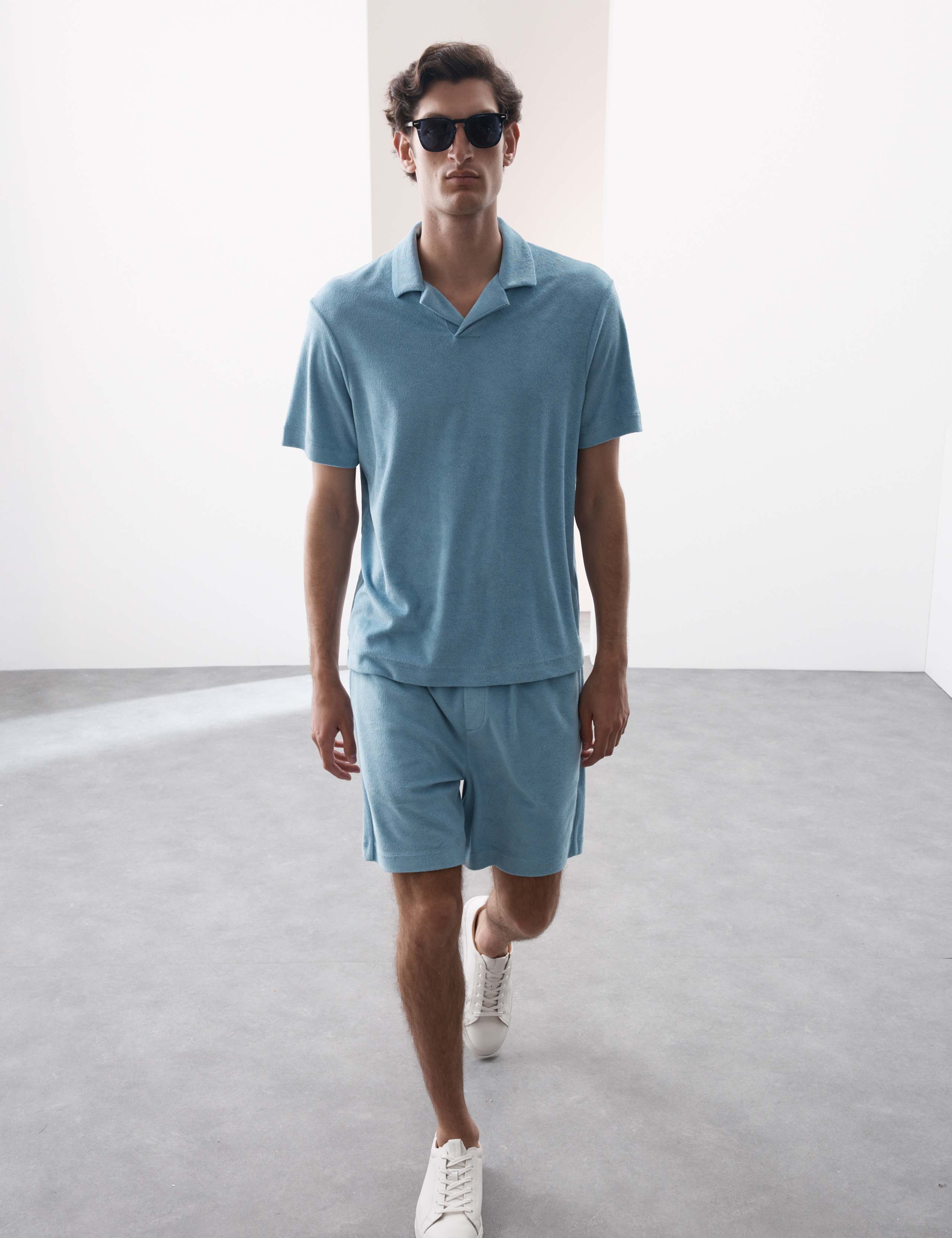 Cotton Rich Towelling Revere Polo Shirt 5 of 7