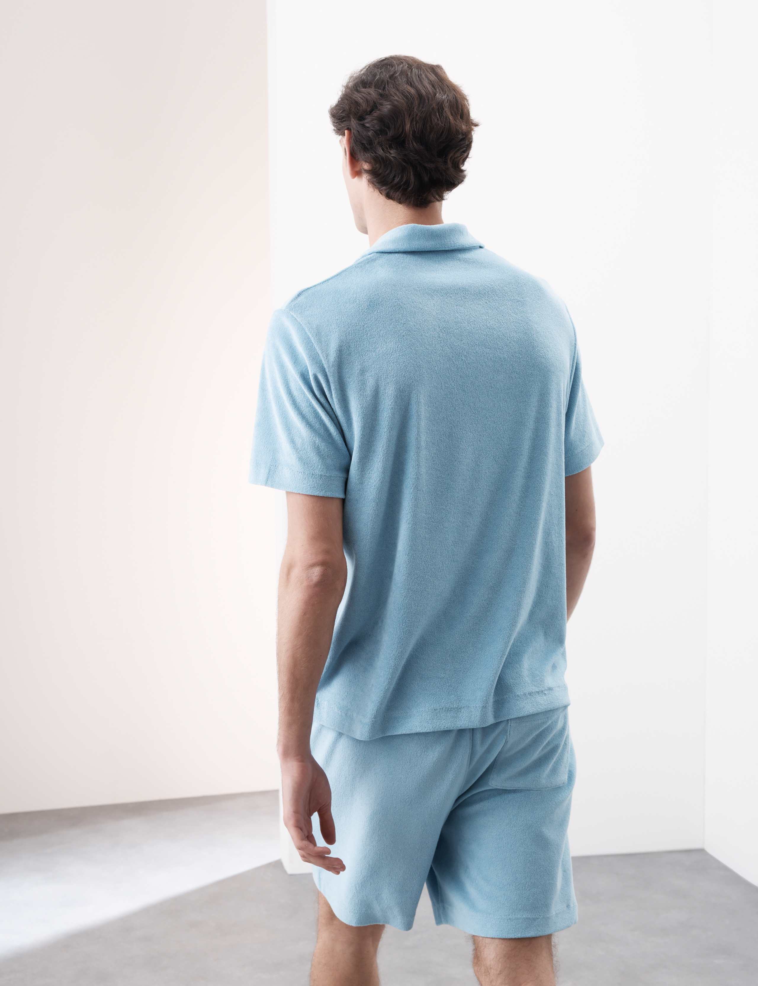 Cotton Rich Towelling Revere Polo Shirt 7 of 7