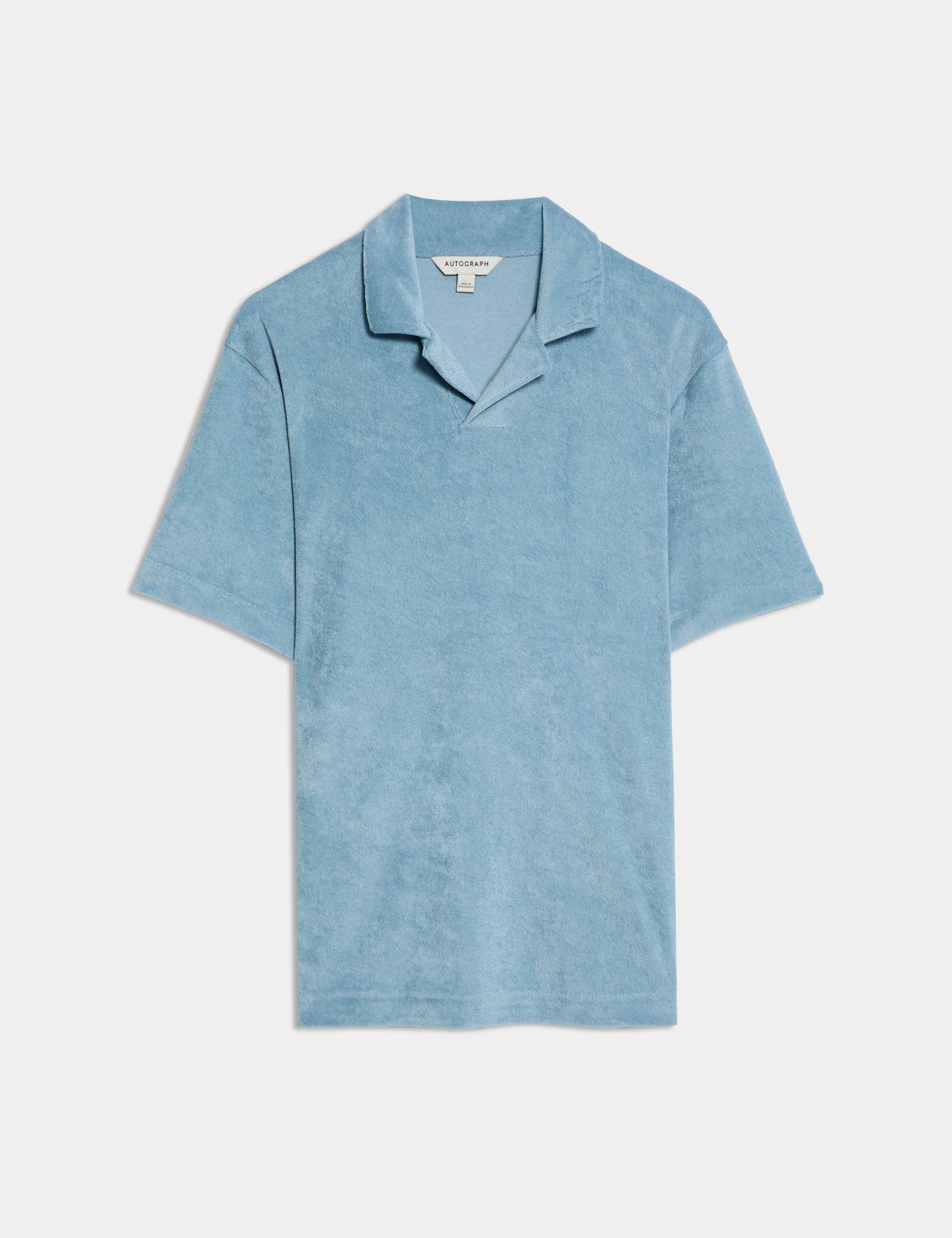 Cotton Rich Towelling Revere Polo Shirt 2 of 7