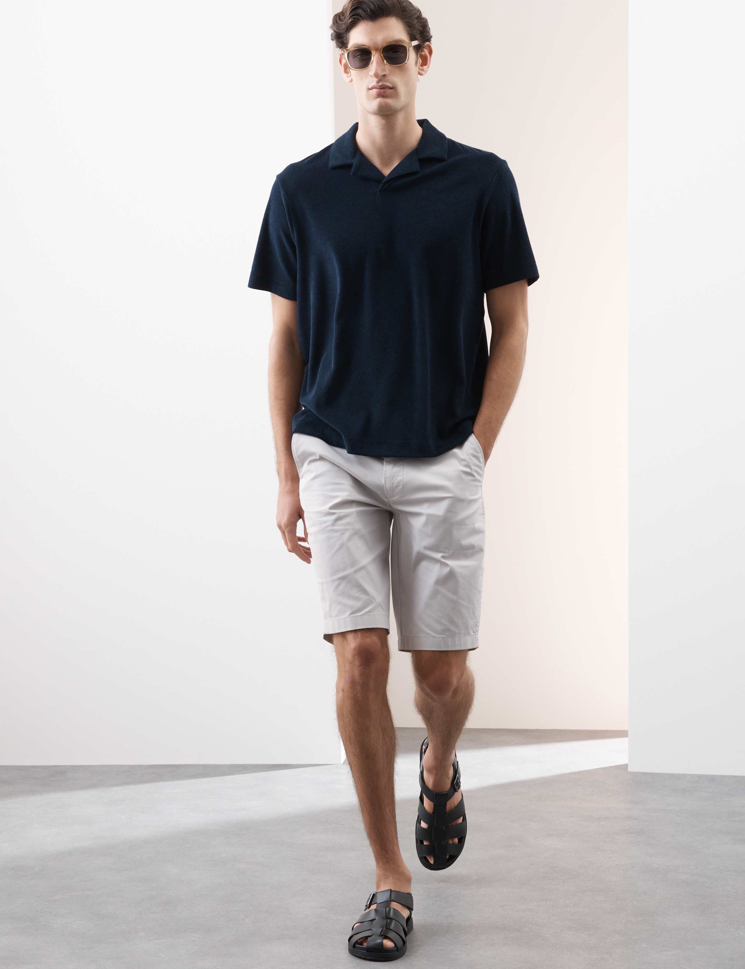 Cotton Rich Towelling Revere Polo Shirt 4 of 6