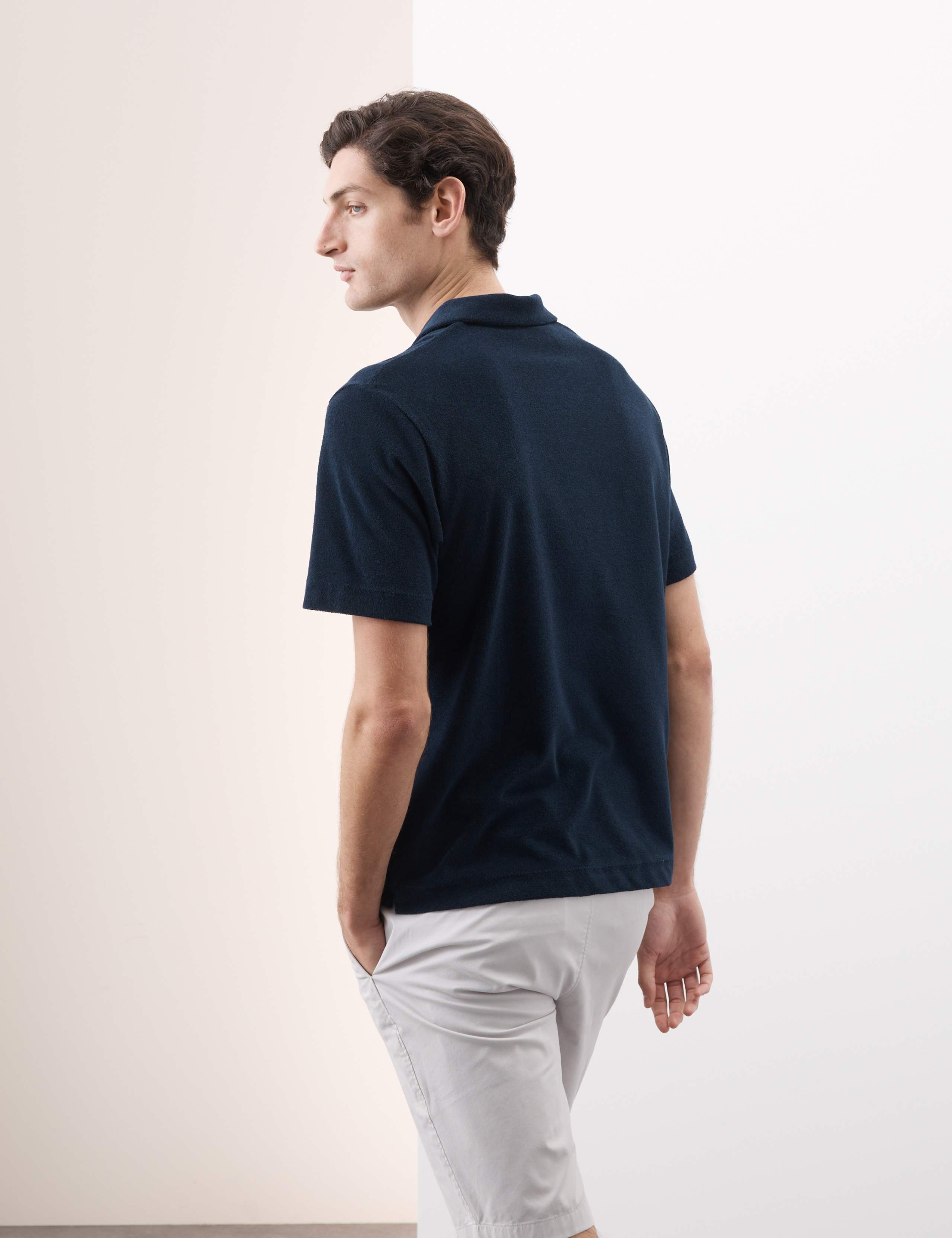 Cotton Rich Towelling Revere Polo Shirt 6 of 6