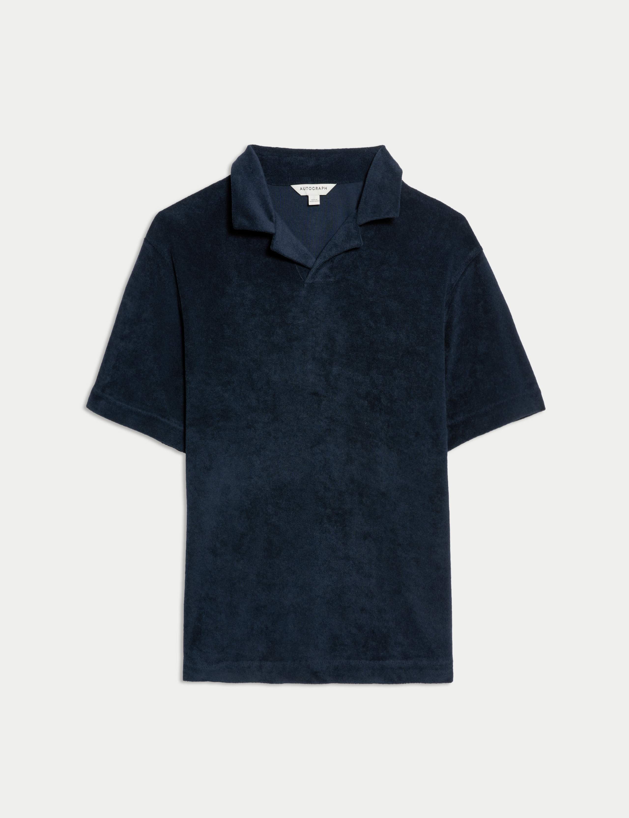 Cotton Rich Towelling Revere Polo Shirt 2 of 6