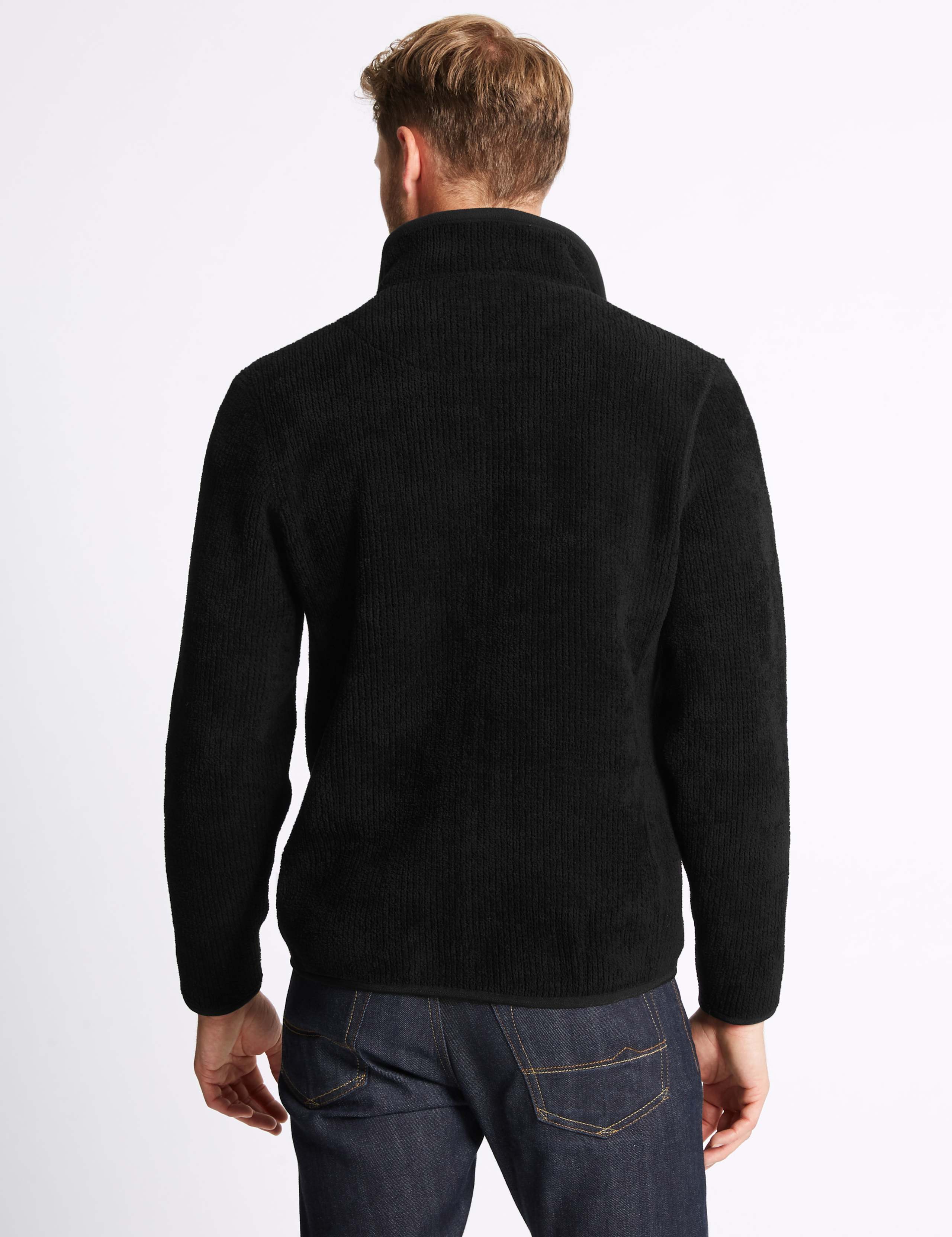 Textured Zipped Through Fleece Jacket 4 of 5