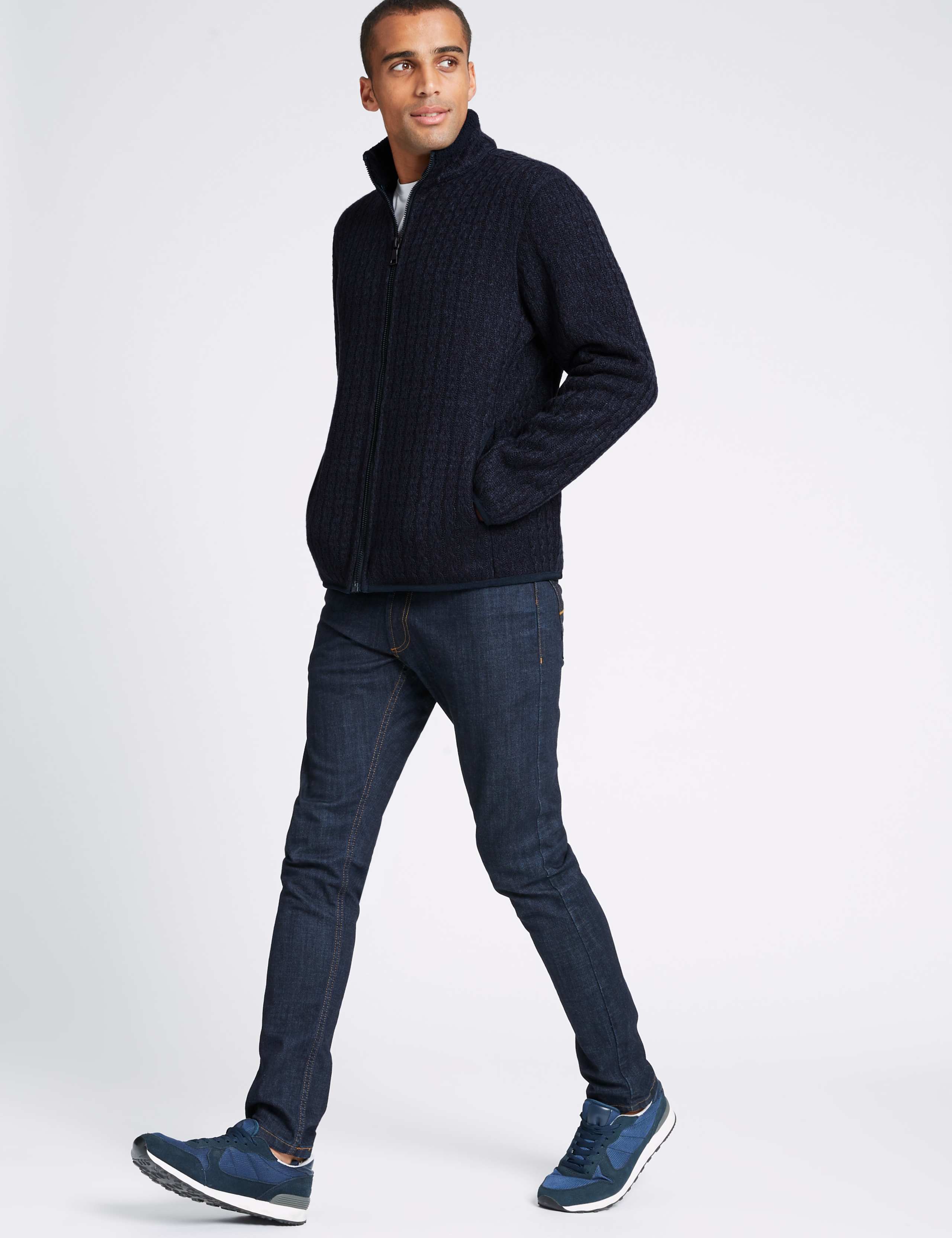 Cable Knit Zip Through Jacket with Stormwear™ 3 of 5