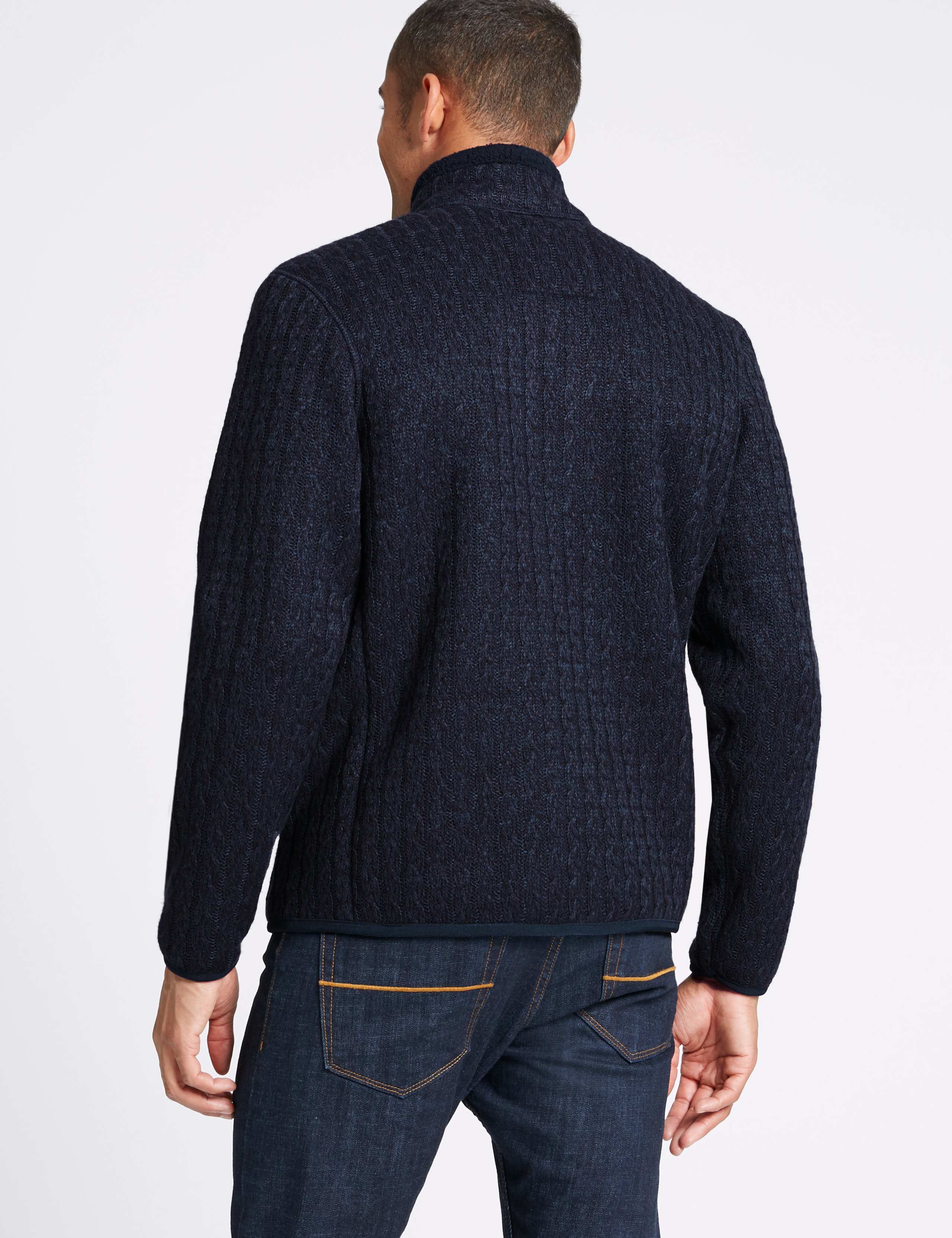Cable Knit Zip Through Jacket with Stormwear™ 4 of 5