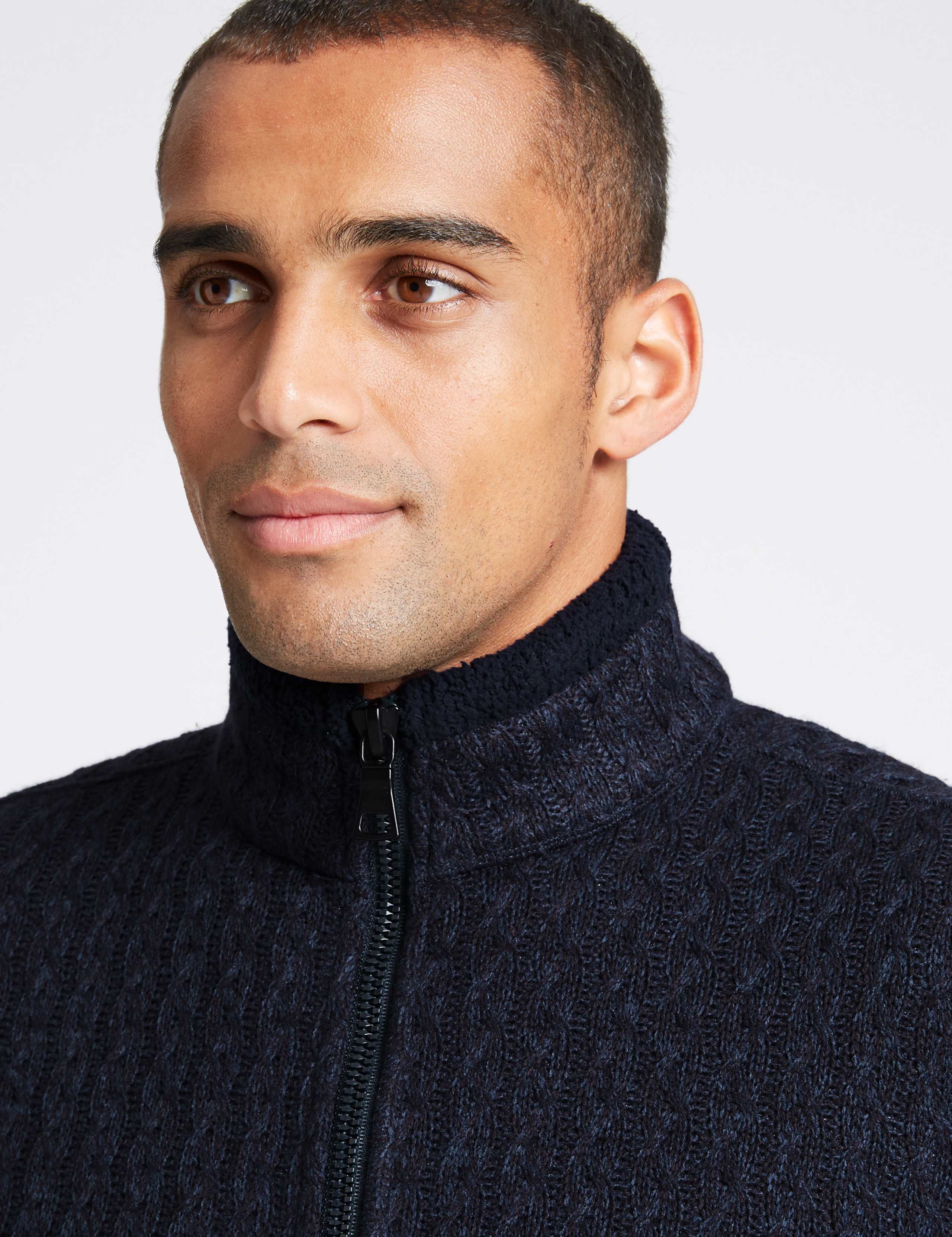 Cable Knit Zip Through Jacket with Stormwear™ 5 of 5
