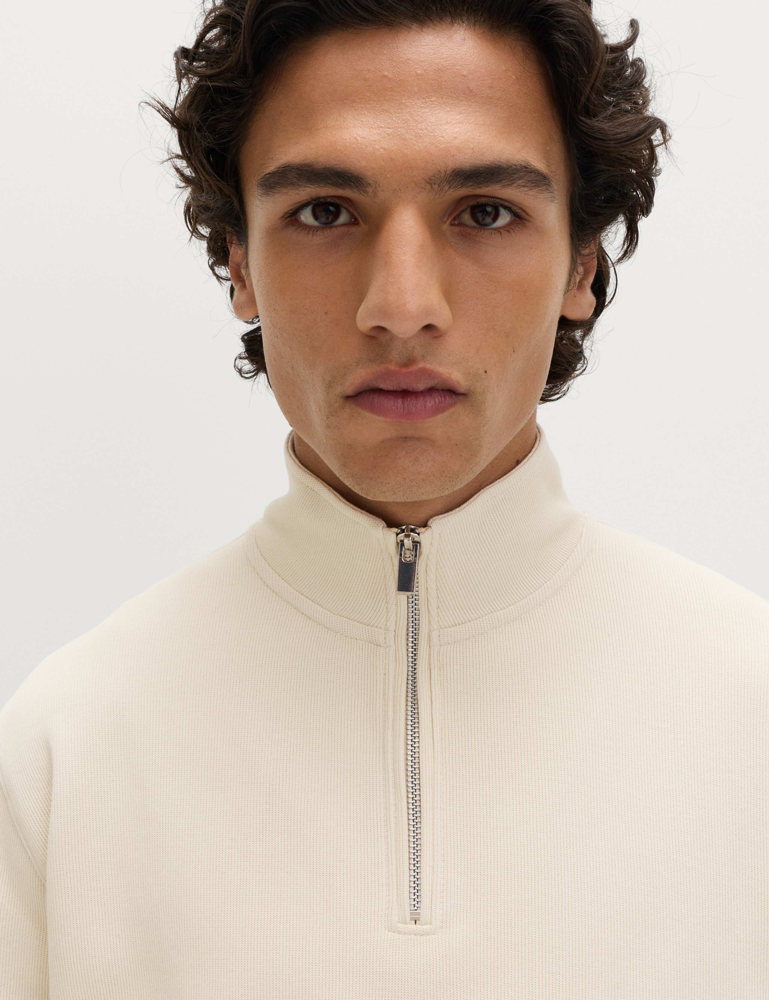 Cotton Rich Double Knit Half Zip Sweatshirt 3 of 6