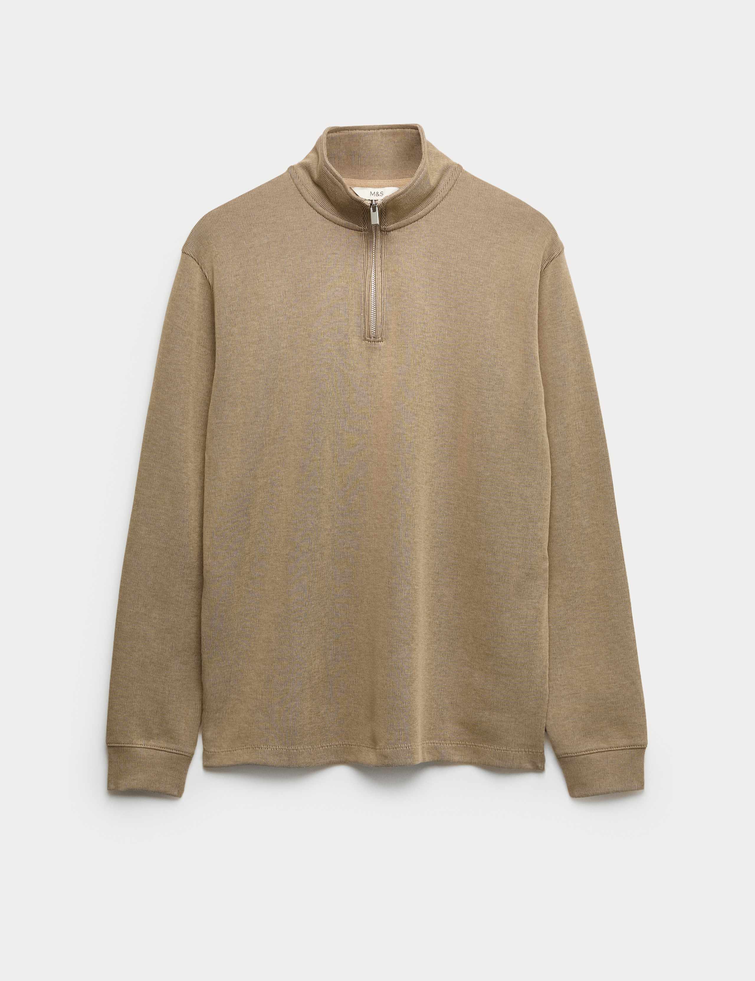 Cotton Rich Double Knit Half Zip Sweatshirt 2 of 5