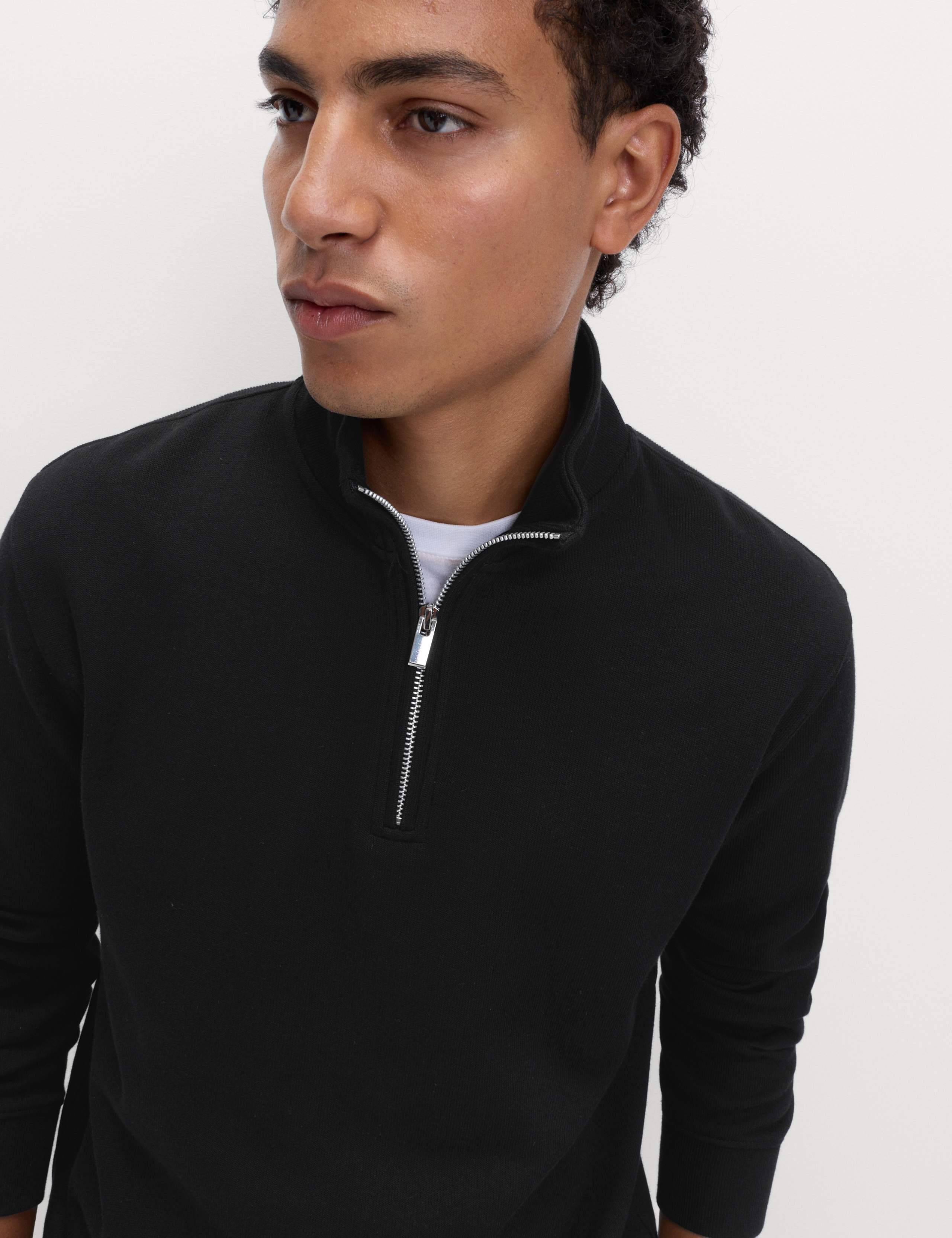 Cotton Rich Double Knit Half Zip Sweatshirt 5 of 6