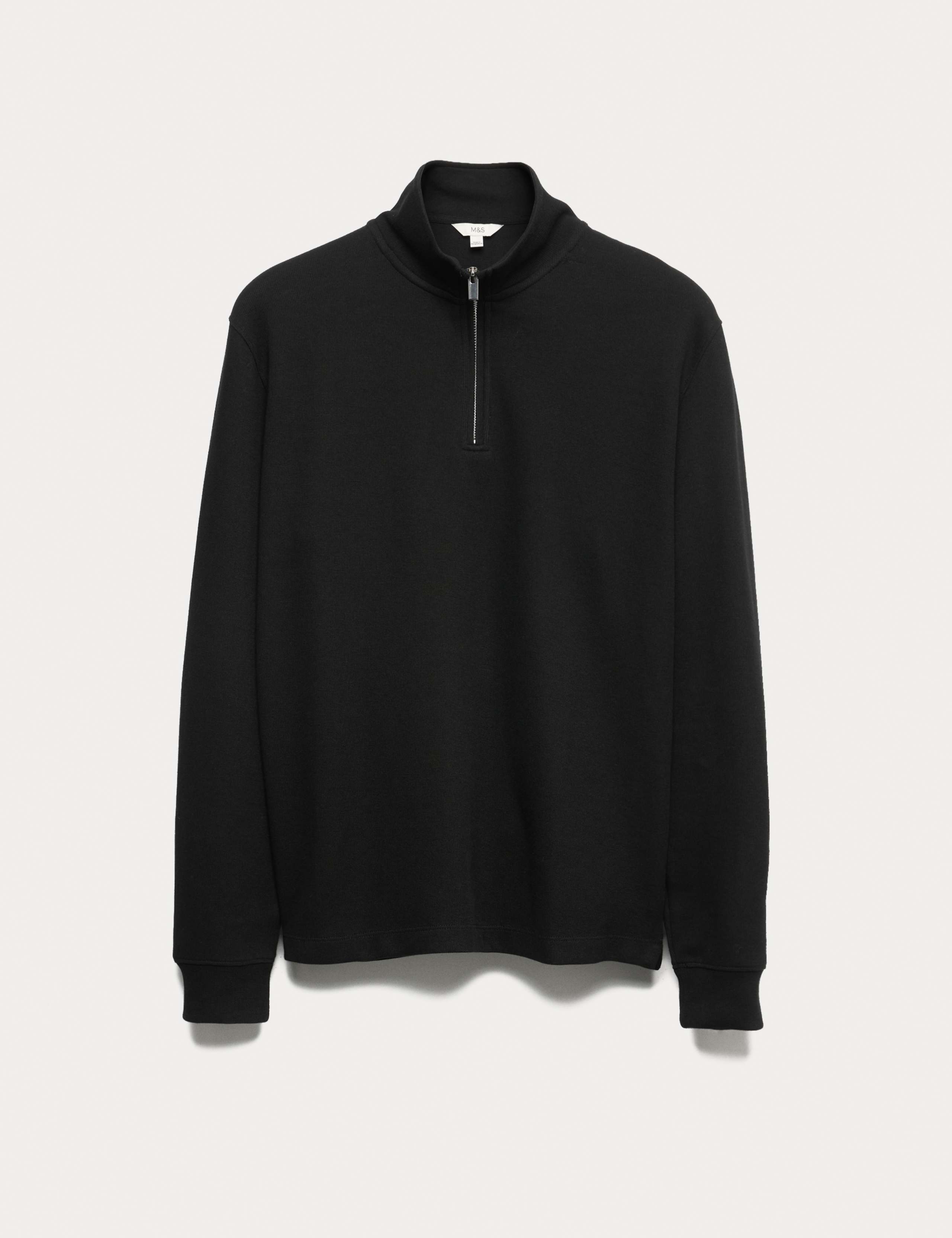 Cotton Rich Double Knit Half Zip Sweatshirt 1 of 1
