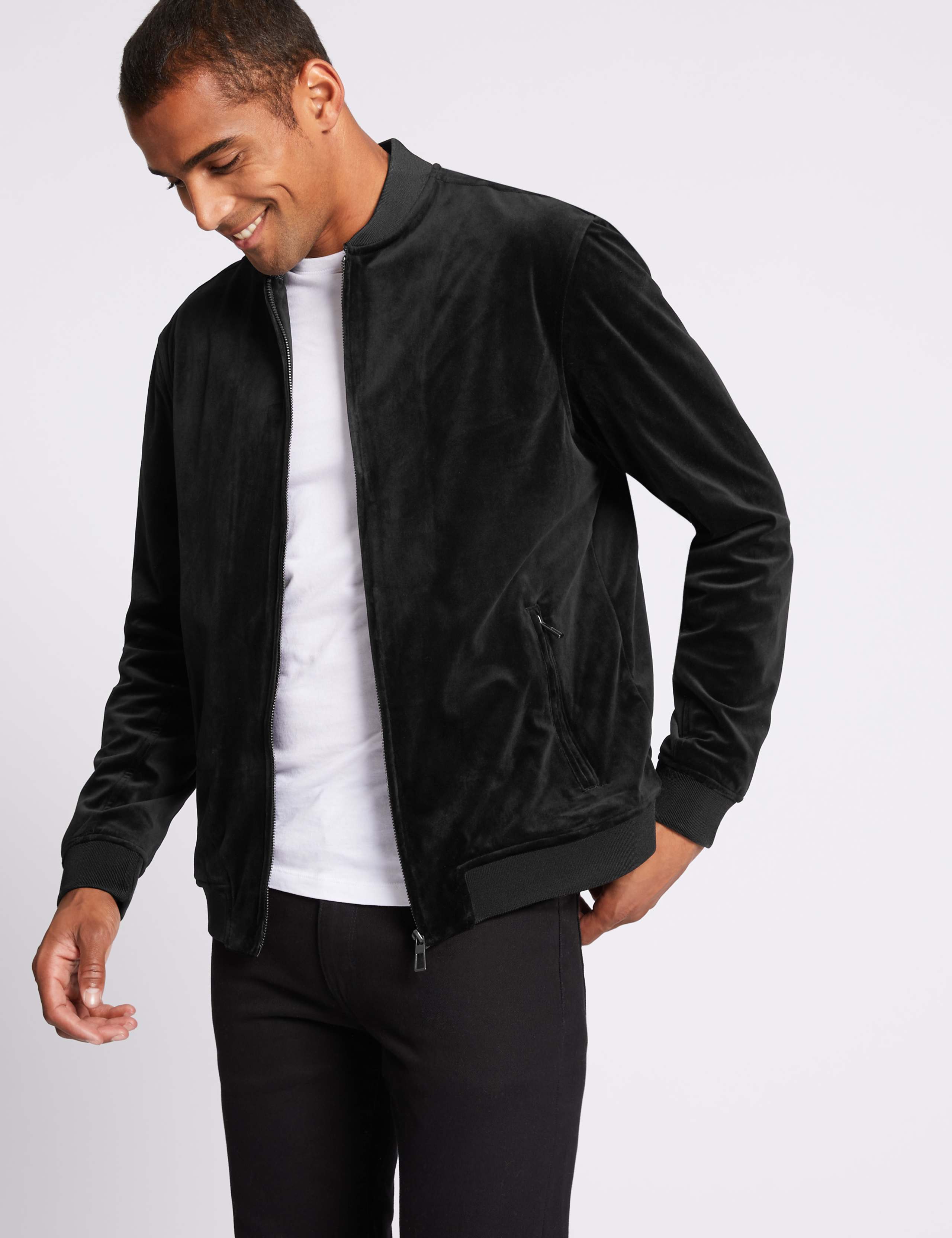 Slim Fit Baseball Zip Through Top 3 of 5