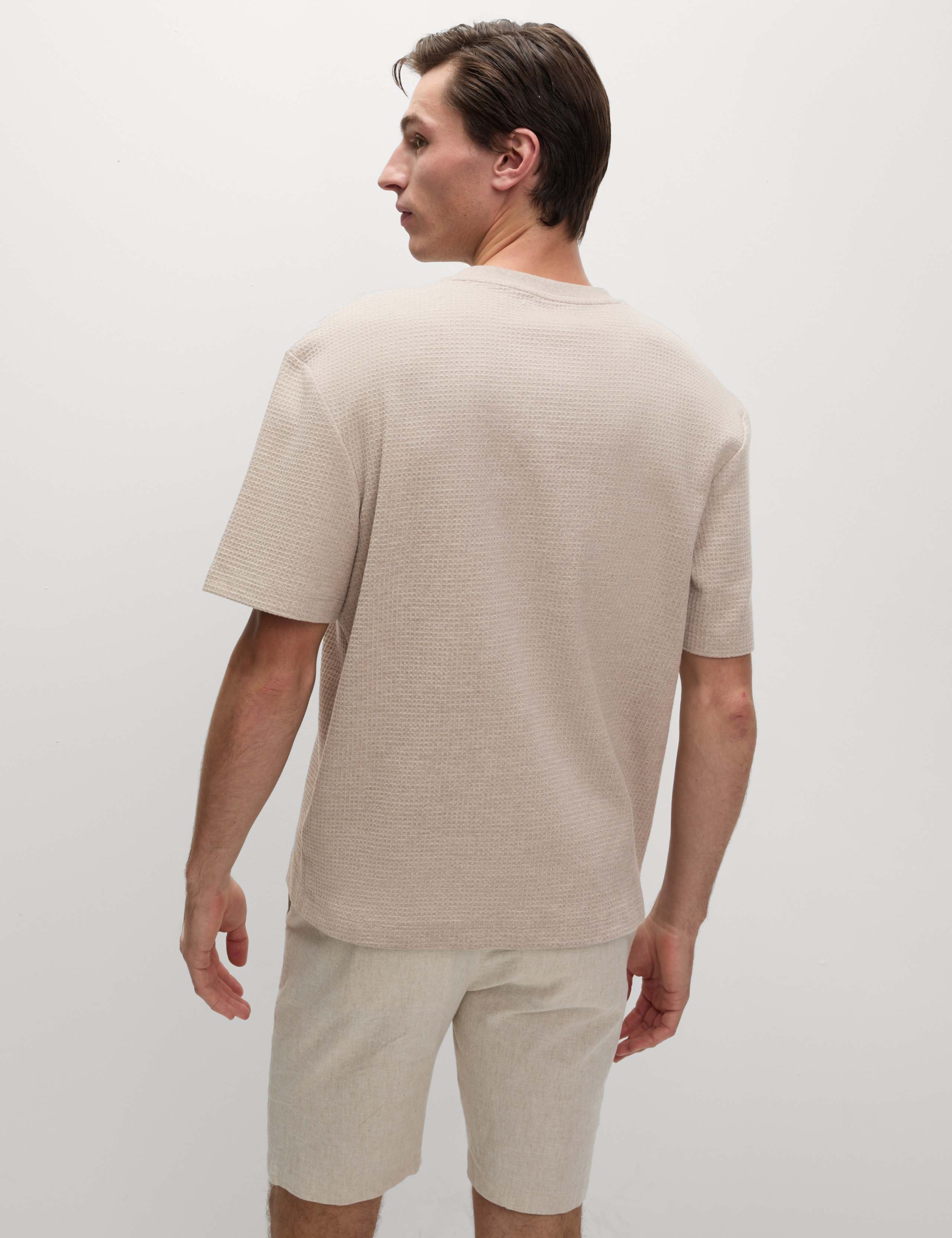 Relaxed Pure Cotton Waffle T-Shirt 4 of 5