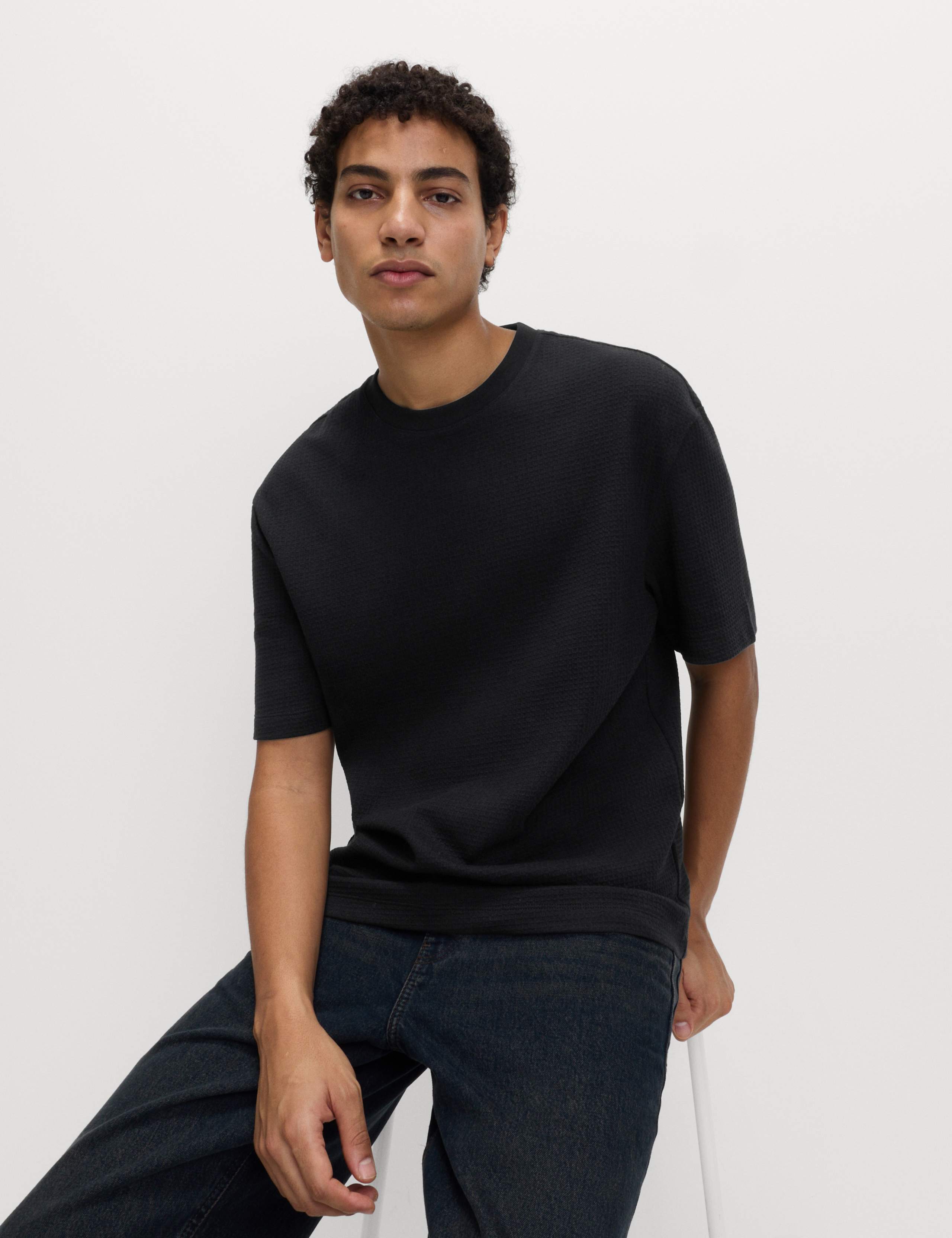 Relaxed Pure Cotton Waffle T-Shirt 6 of 6