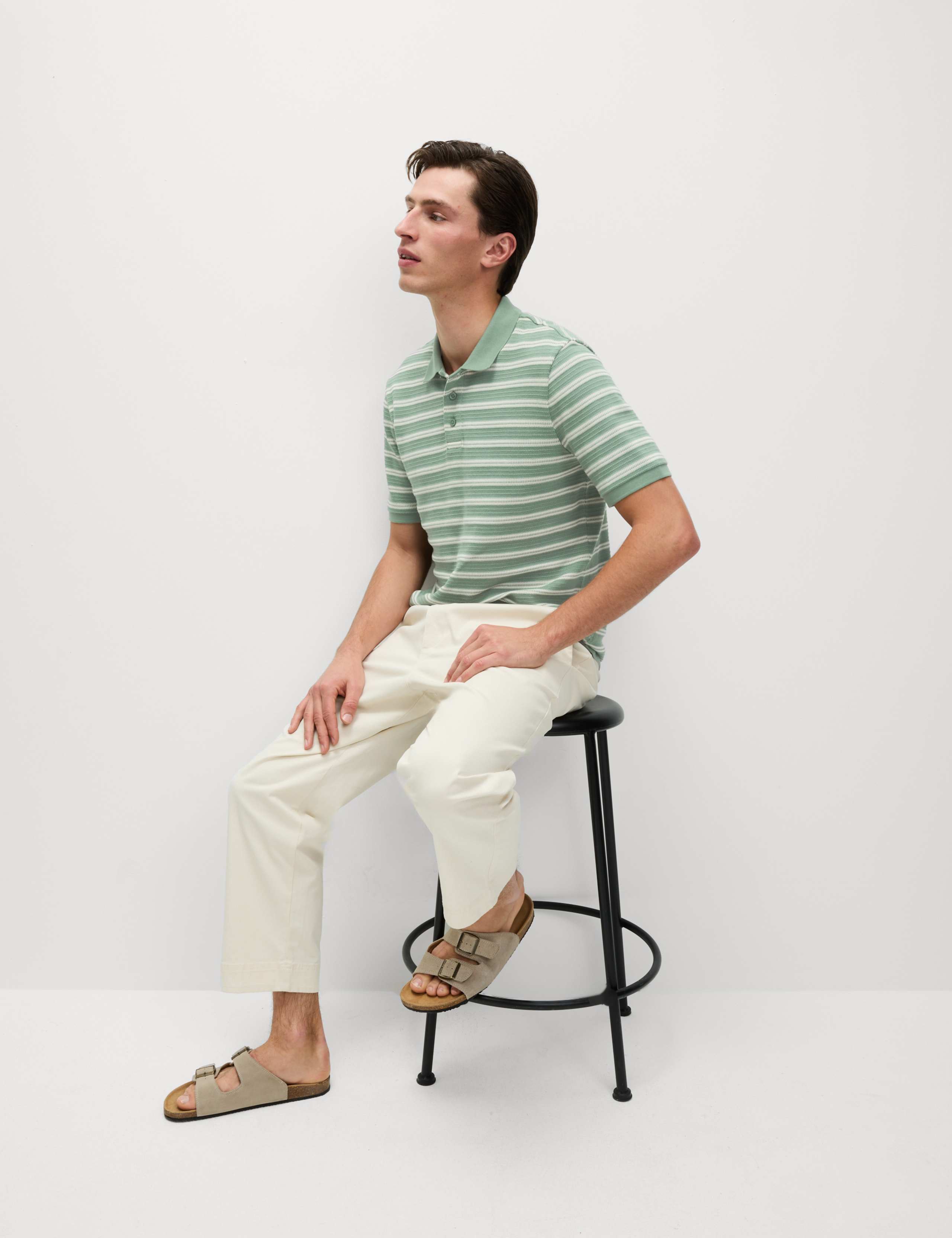 Cotton Rich Striped Polo Shirt 4 of 5
