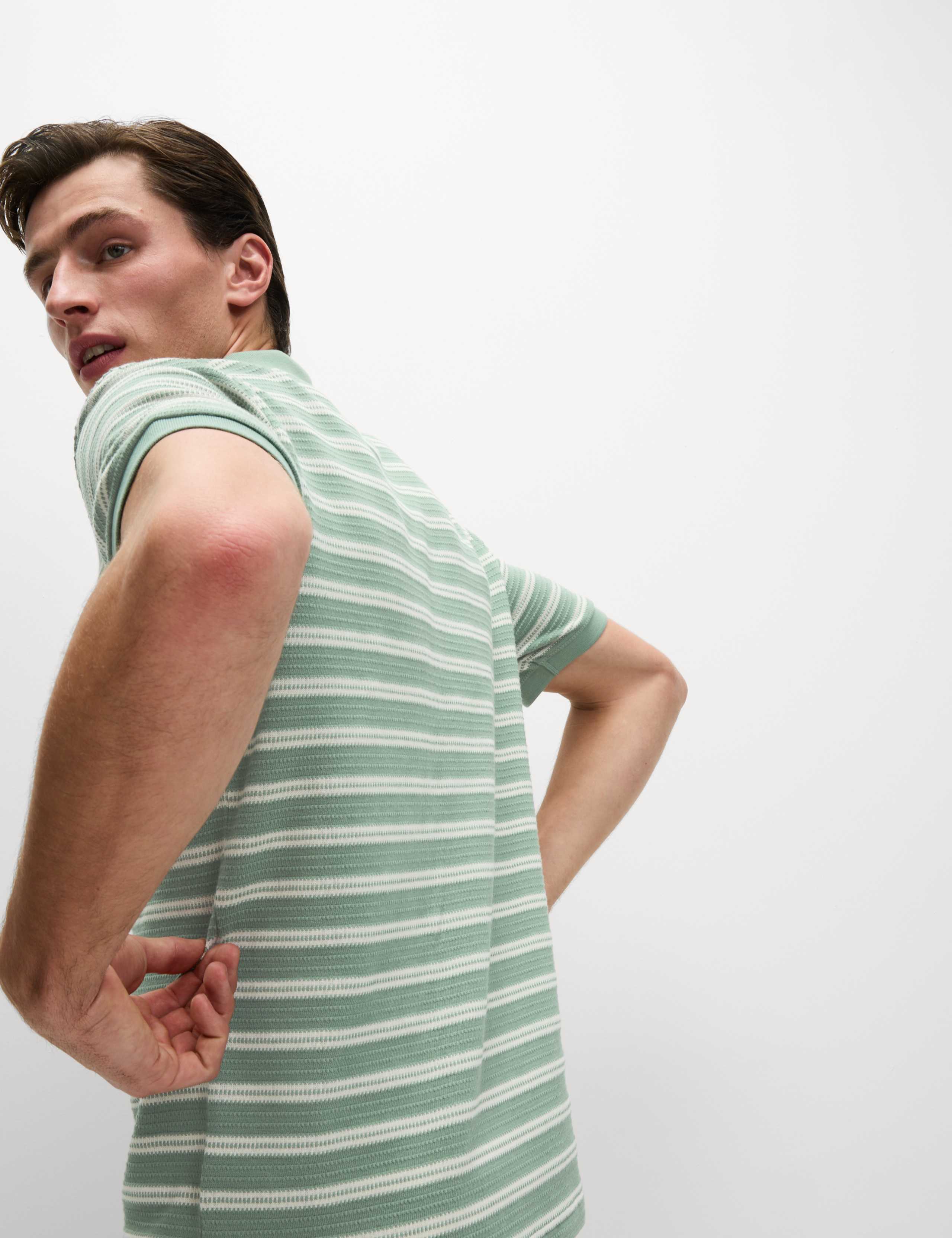 Cotton Rich Striped Polo Shirt 5 of 5