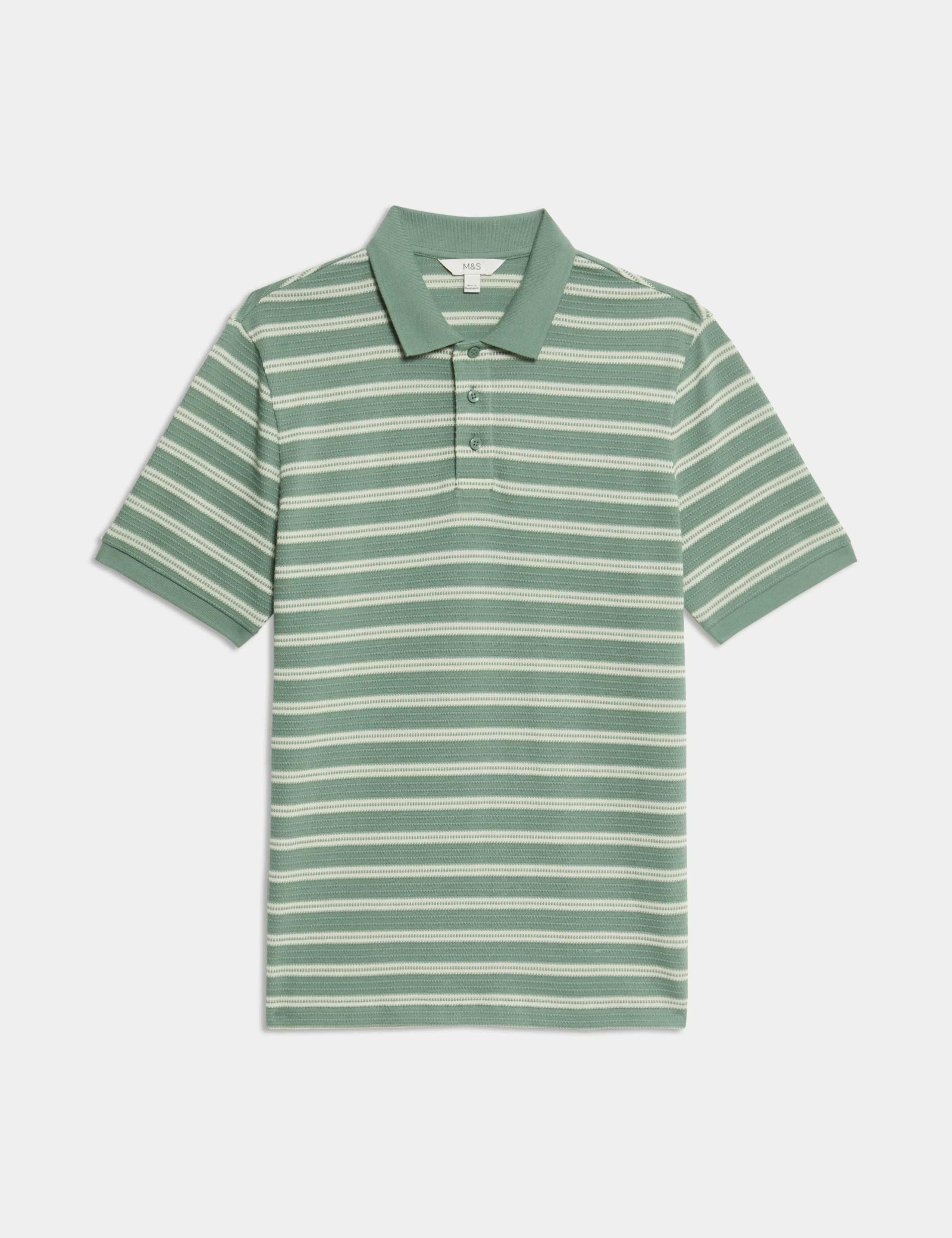Cotton Rich Striped Polo Shirt 2 of 5