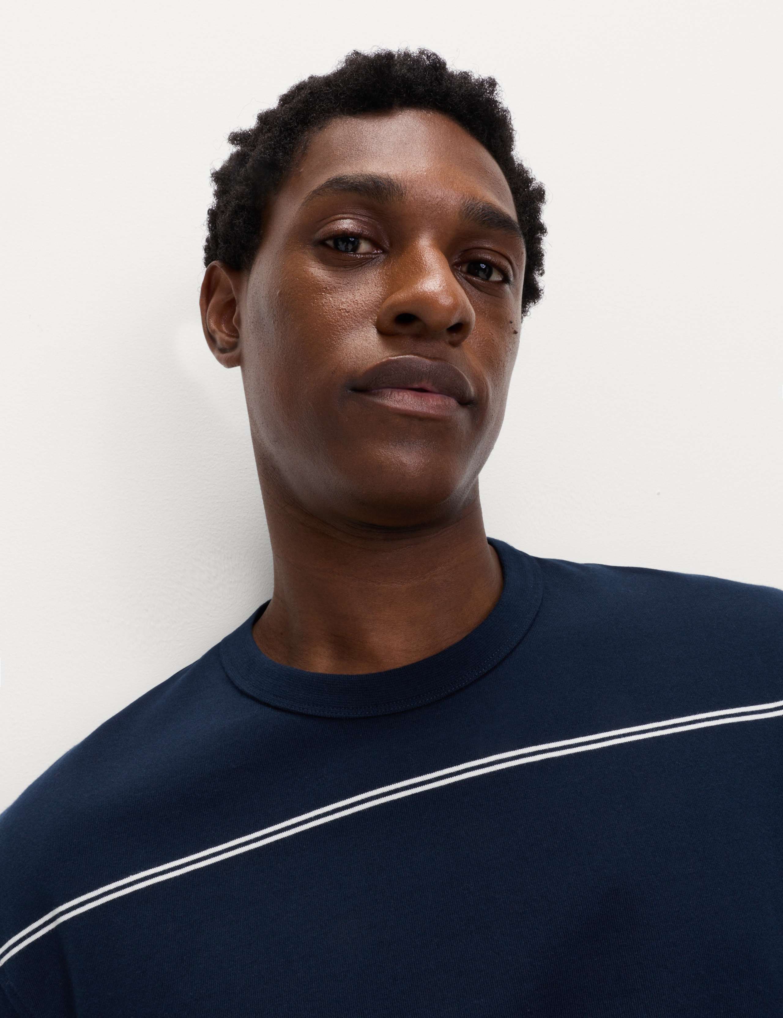 Pure Cotton Striped Relaxed Crew Neck T-Shirt 3 of 5