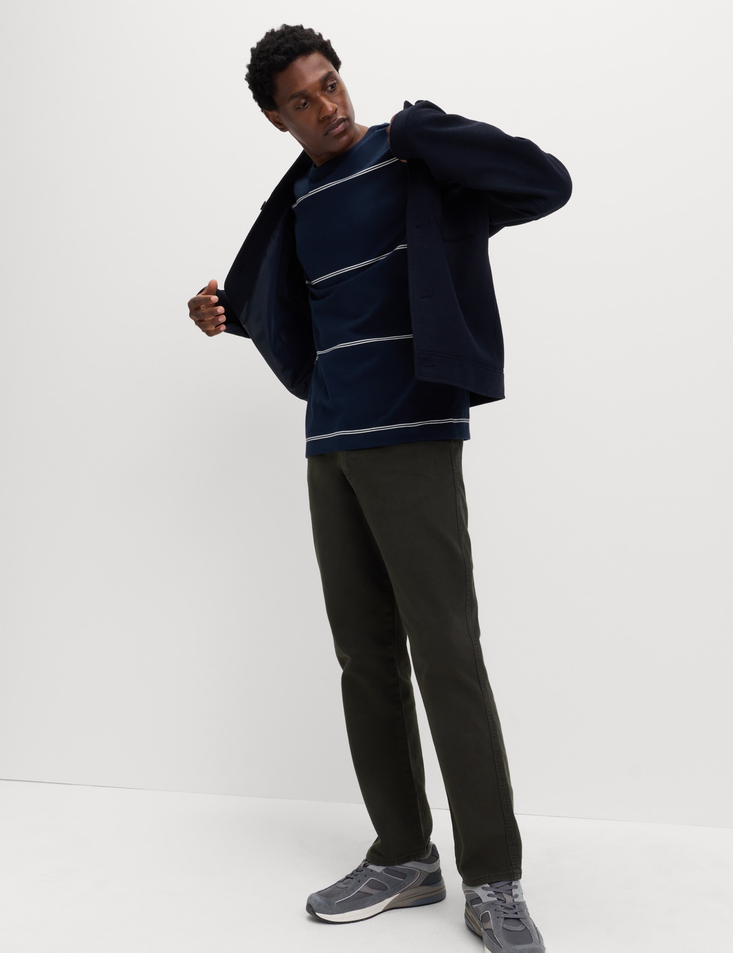 Pure Cotton Striped Relaxed Crew Neck T-Shirt 4 of 5