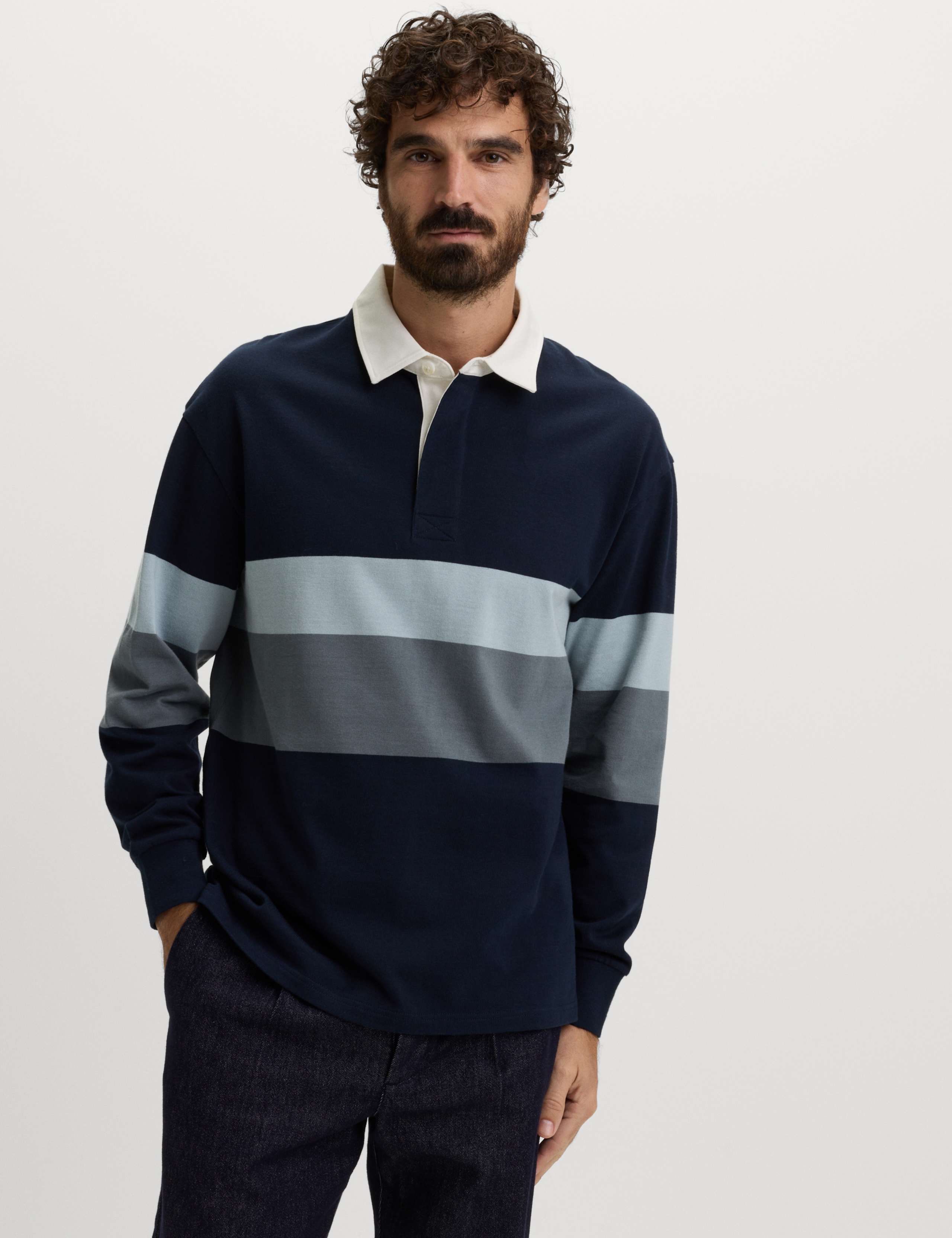 Pure Cotton Striped Rugby Shirt 1 of 4