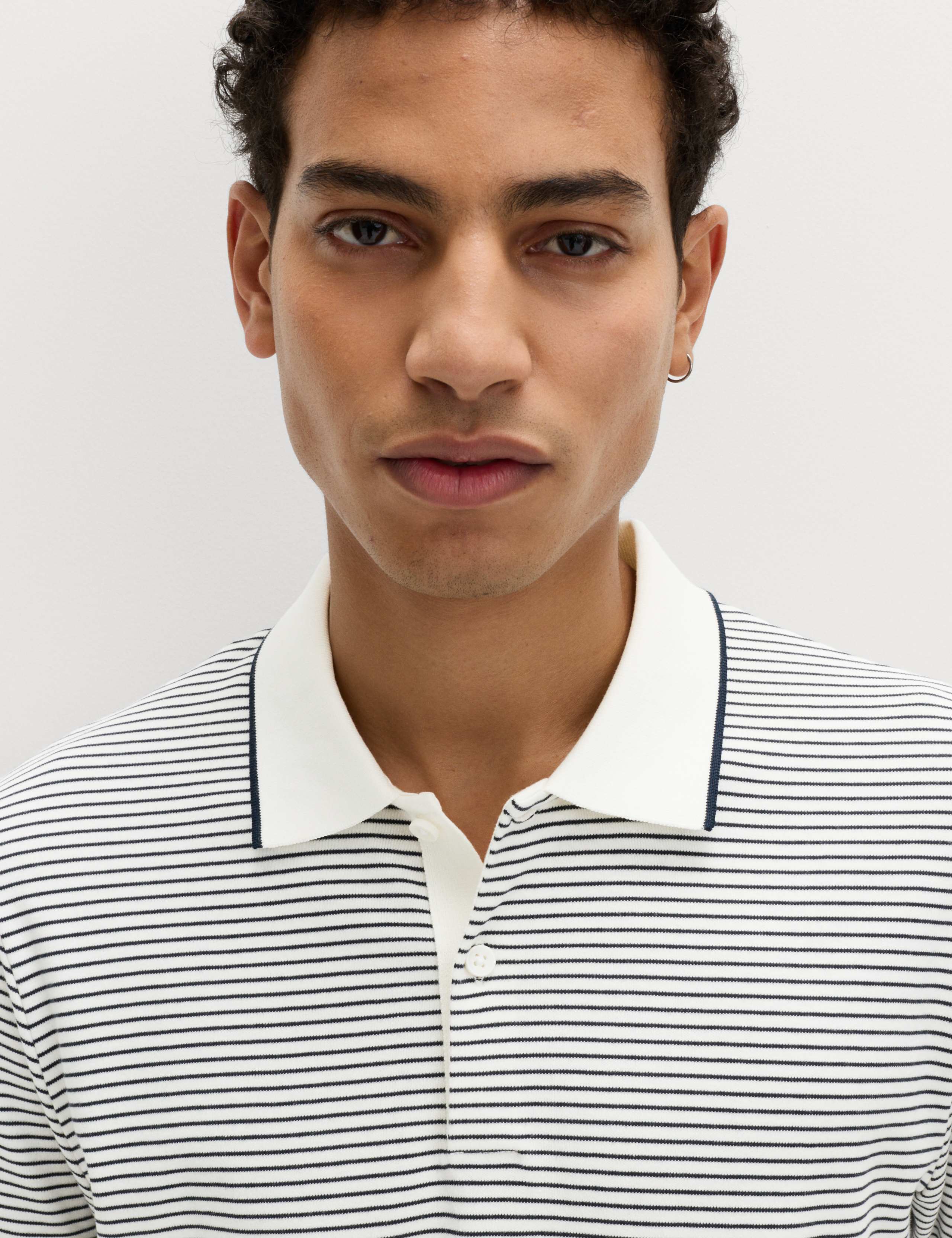Pure Cotton Striped Polo Shirt 1 of 5