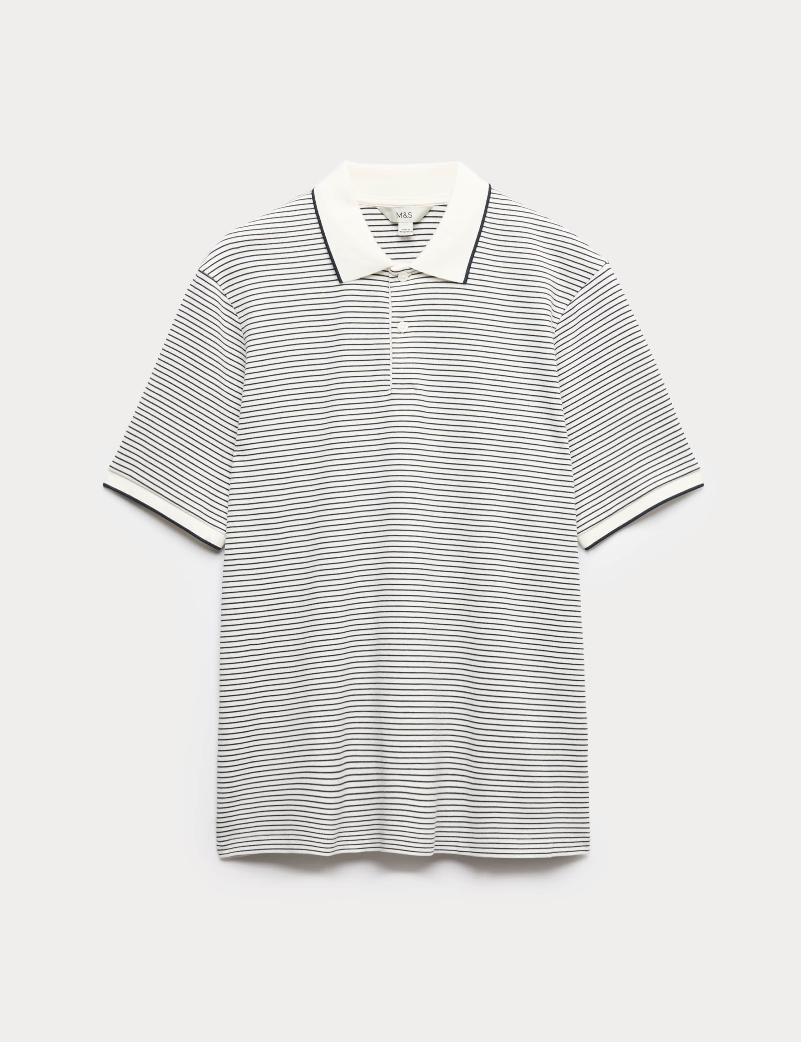 Pure Cotton Striped Polo Shirt 2 of 5