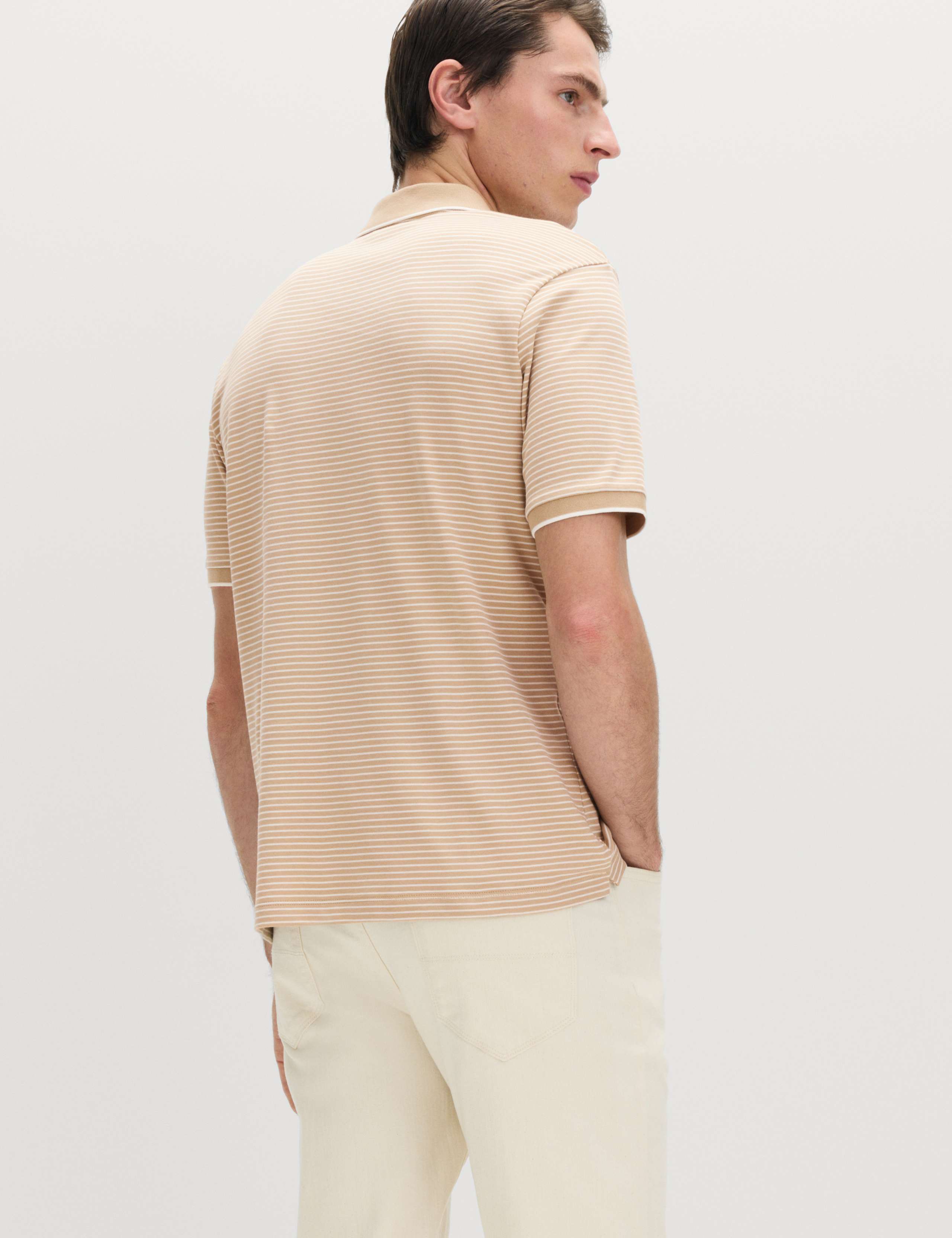 Pure Cotton Striped Polo Shirt 5 of 6