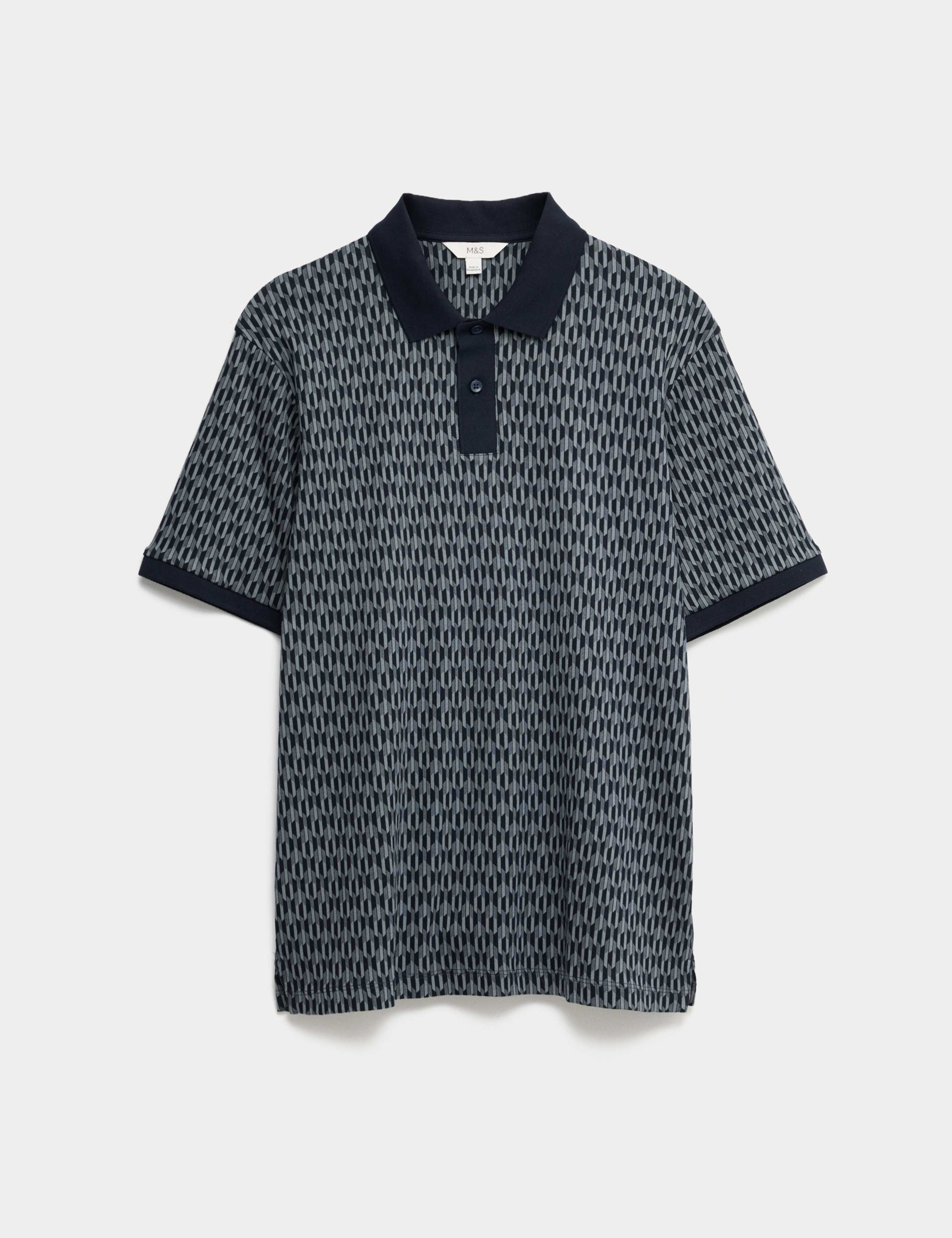 Pure Cotton Geometric Print Polo 2 of 6