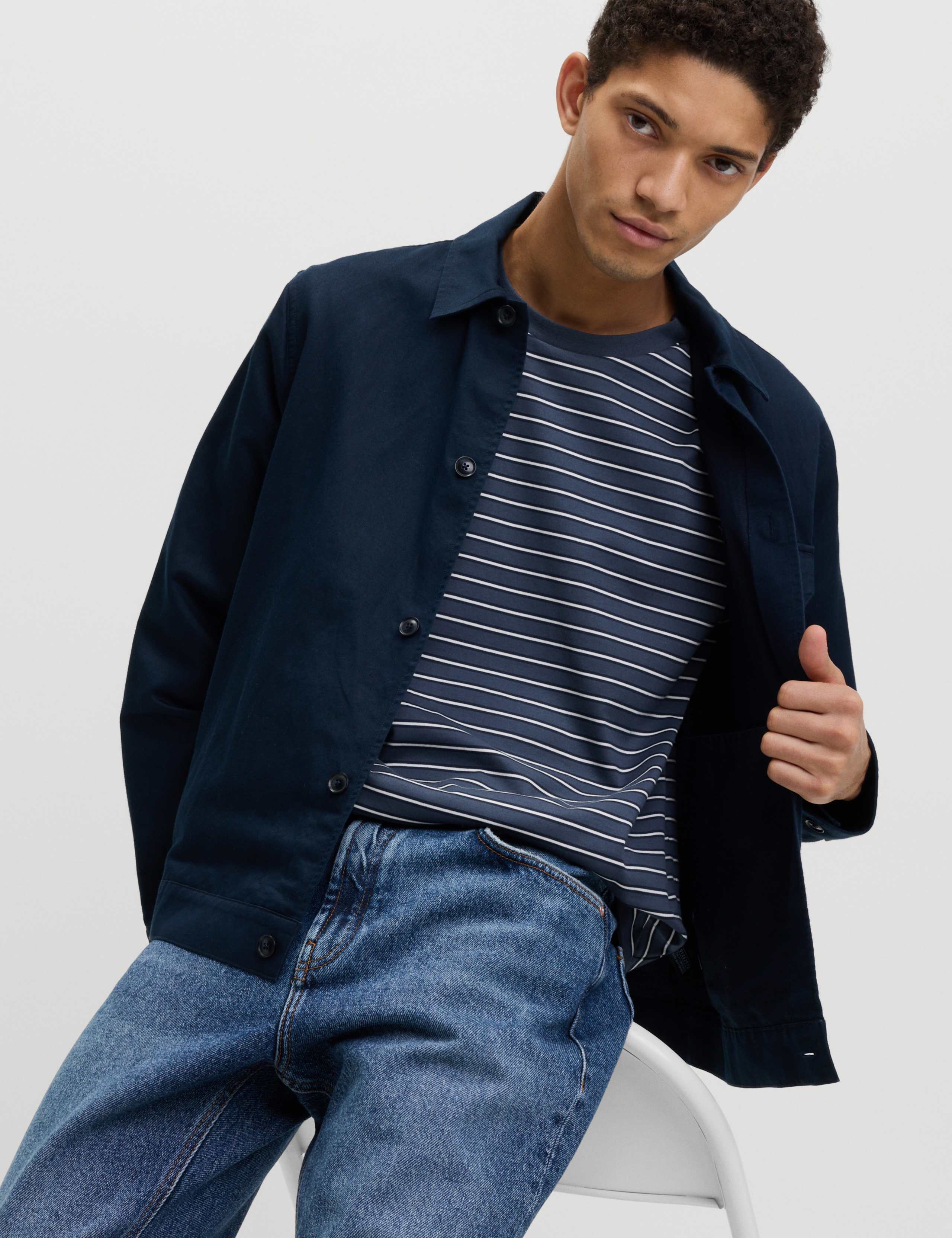 Relaxed Fit Cotton Rich Stripe T-Shirt 5 of 5