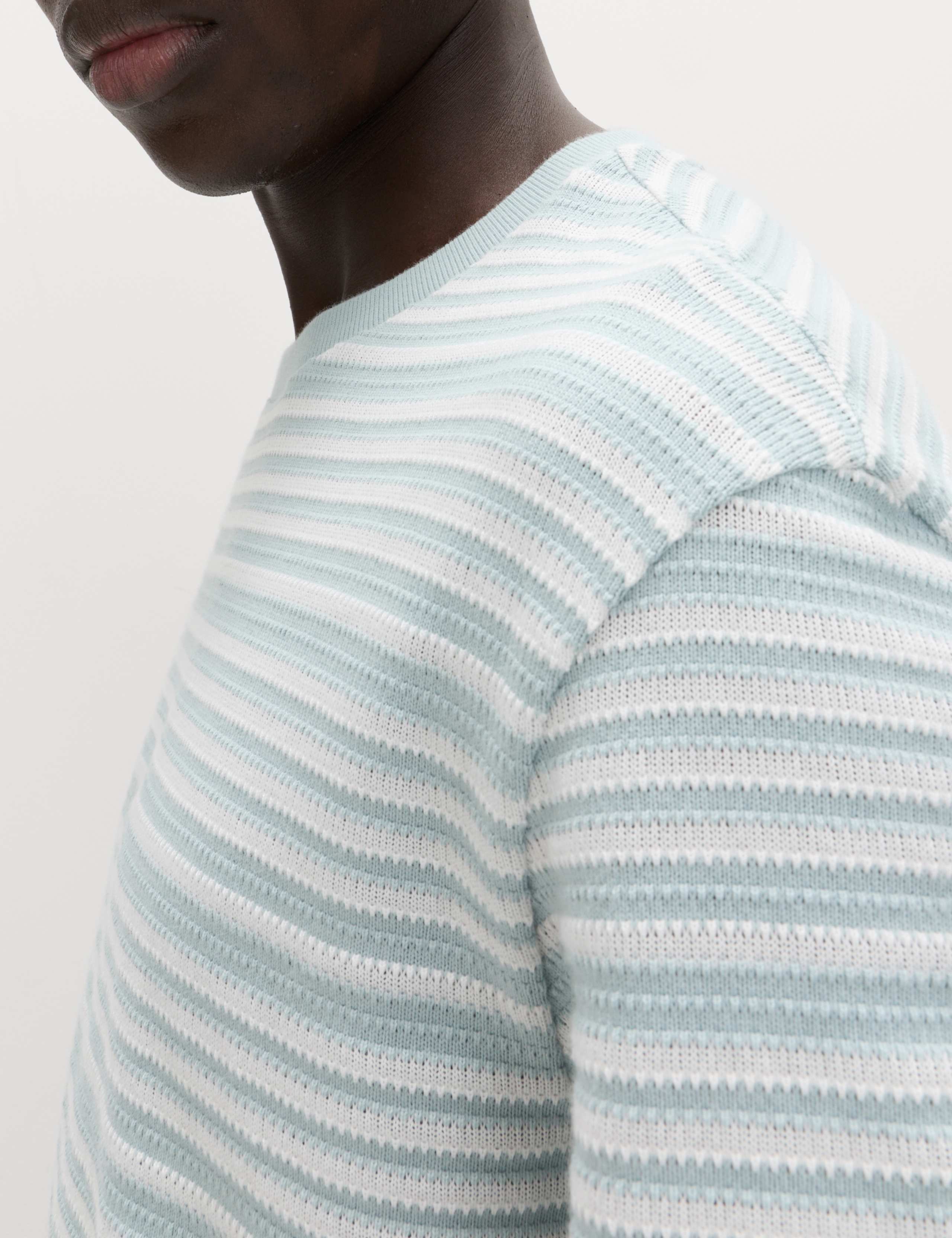 Relaxed Fit Cotton Rich Textured Striped T-Shirt 6 of 7