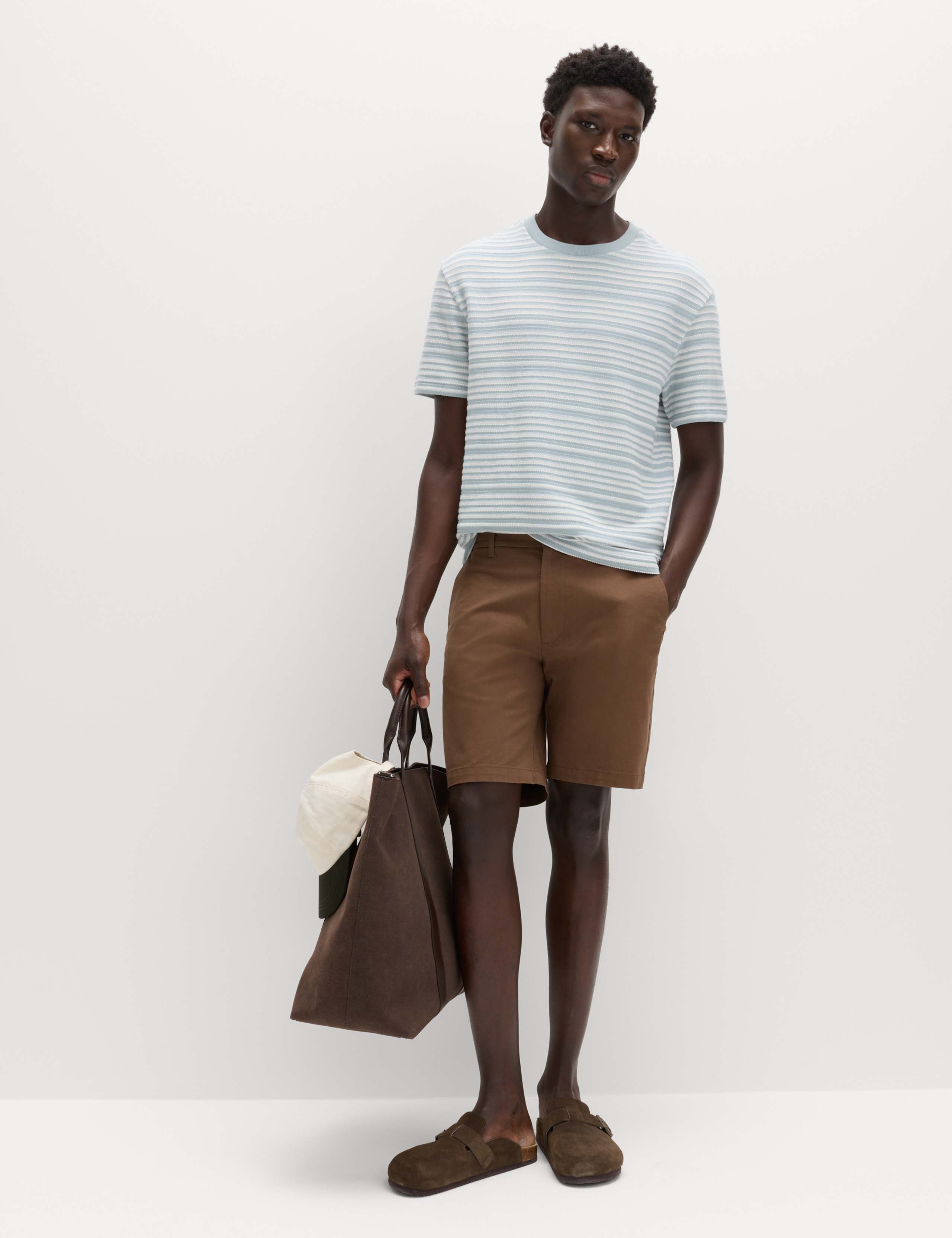 Relaxed Fit Cotton Rich Textured Striped T-Shirt 7 of 7